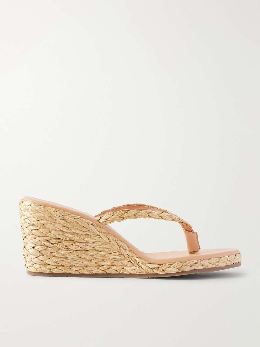 Ancient Greek Sandals Etheria Woven Raffia Wedge