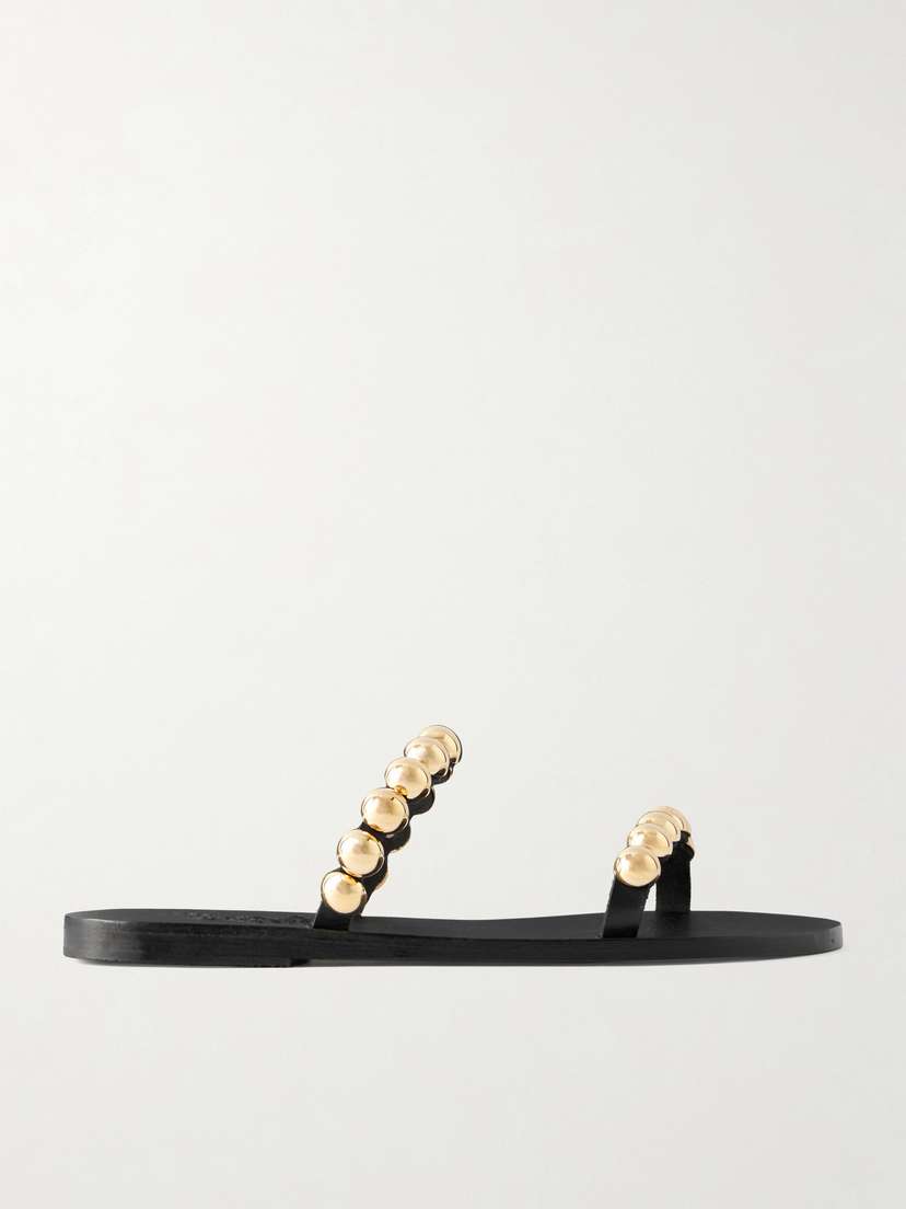 Ancient Greek Sandals Lambri Studded Leather Flats