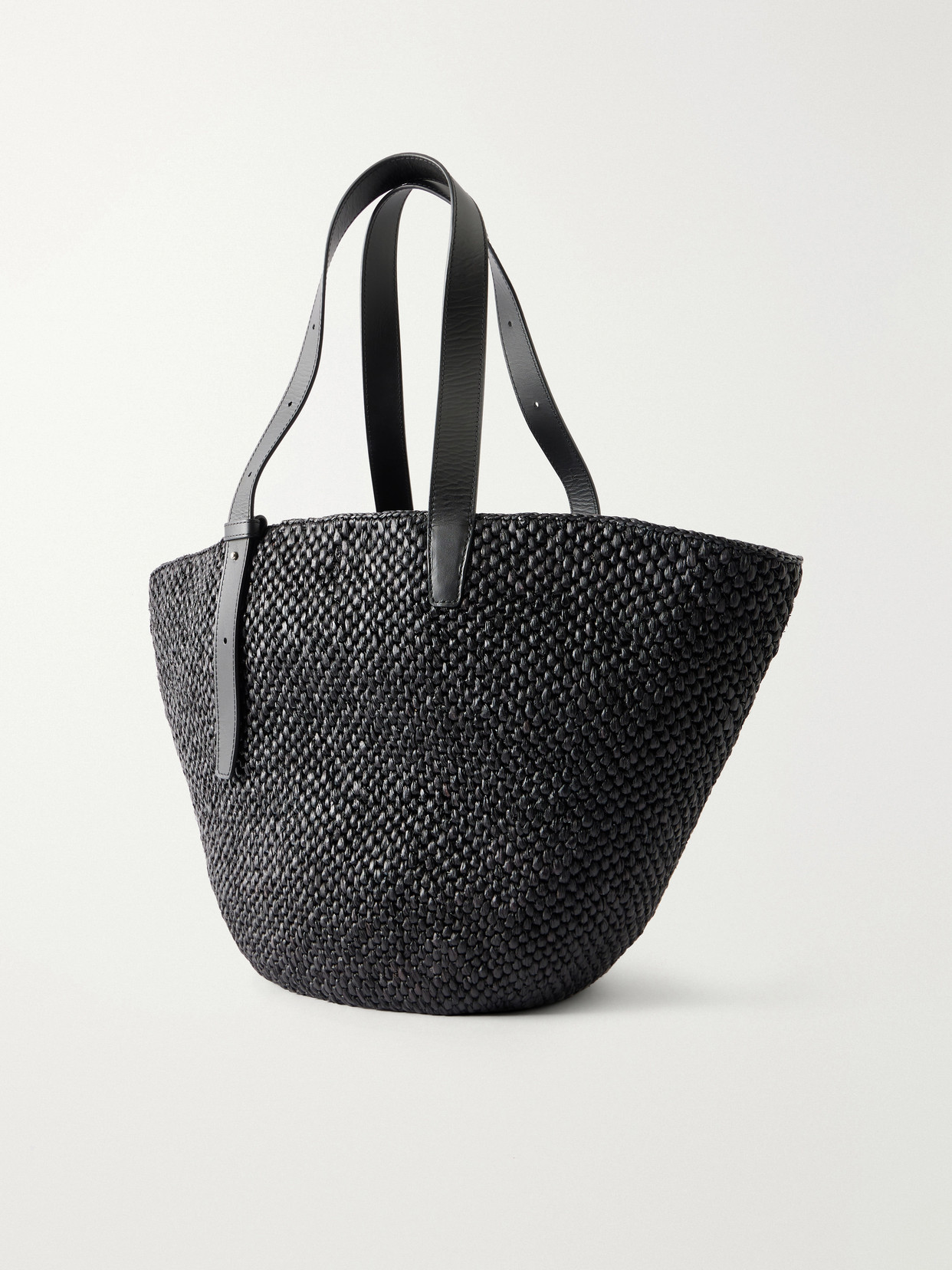 Lié Studio - The Bianca Leather-Trimmed Raffia Tote