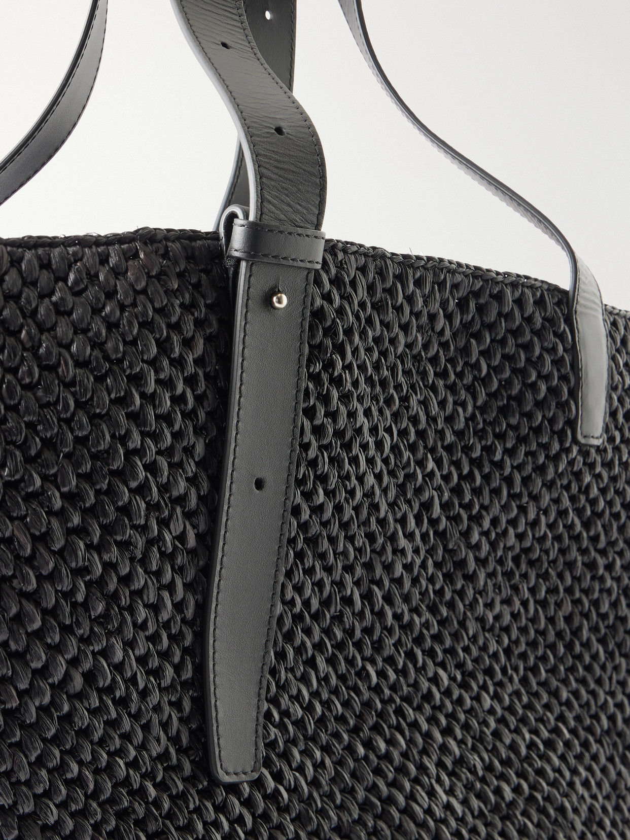 Lié Studio - The Bianca Leather-Trimmed Raffia Tote