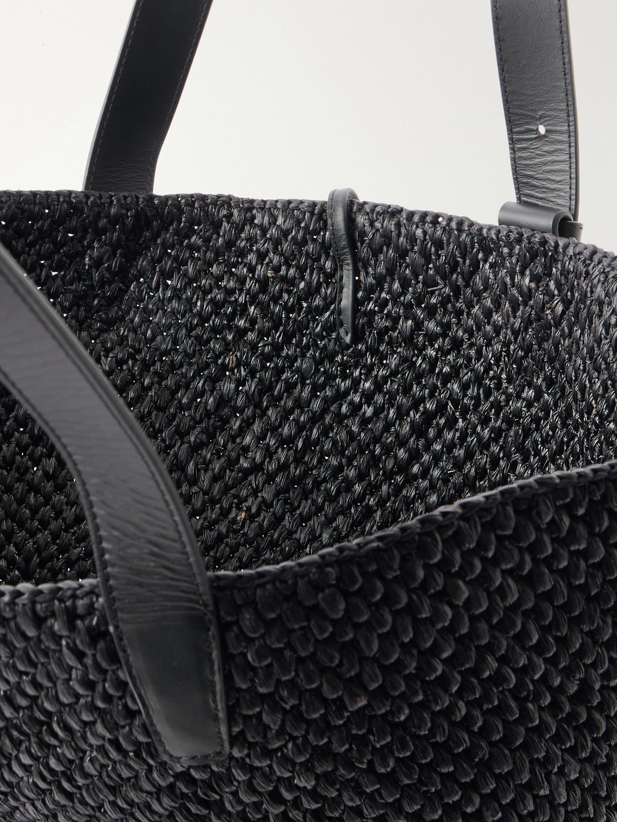 Lié Studio - The Bianca Leather-Trimmed Raffia Tote