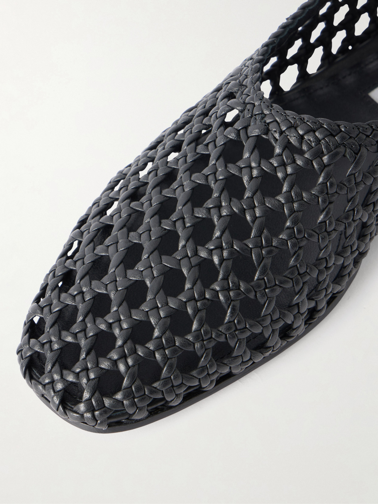 High Throat Woven Ballet Flats