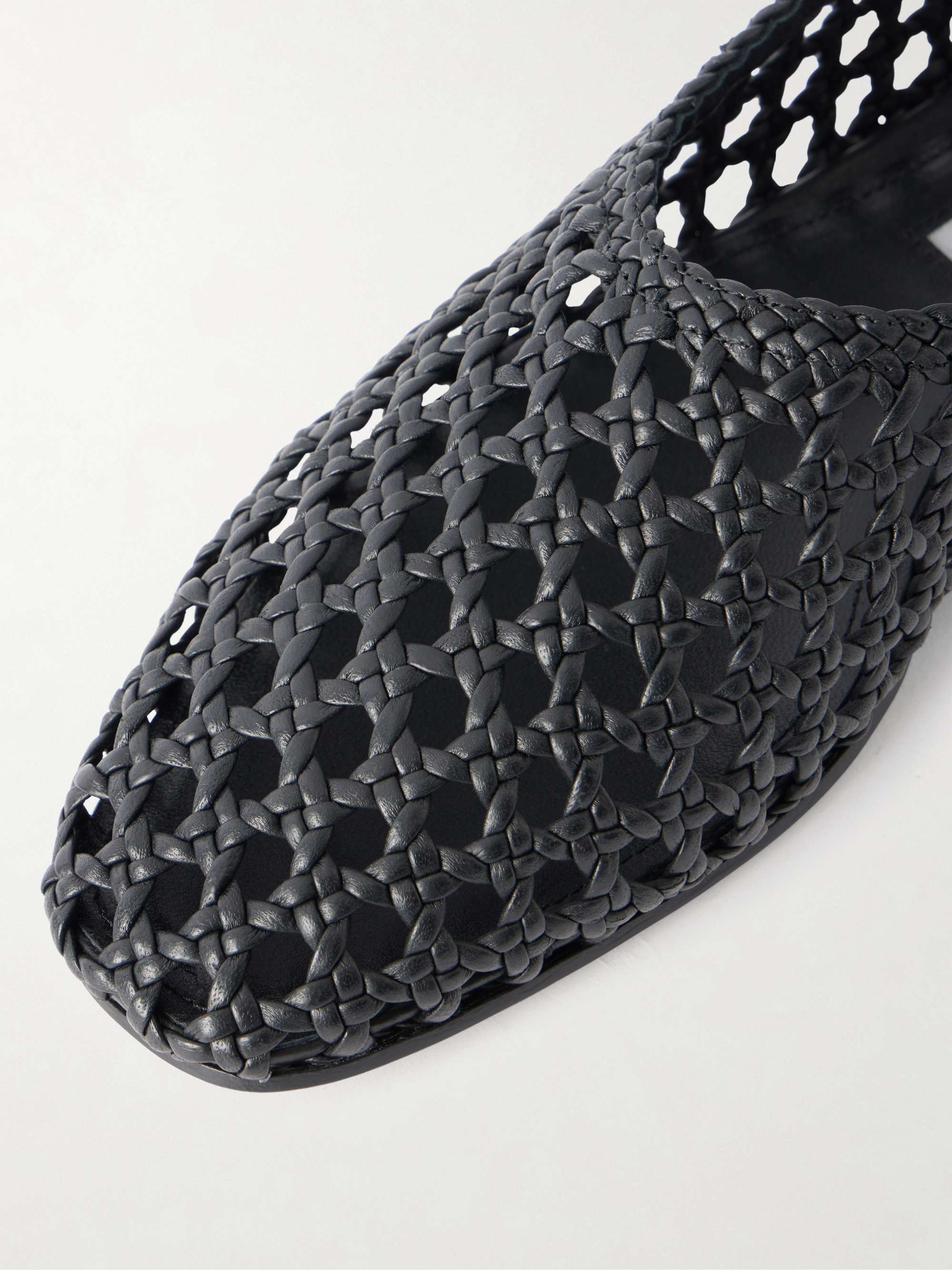 Emme Parsons バレリーナ☆ EMME PARSONS High Throat woven leather ballet flats | NET-A-PORTER