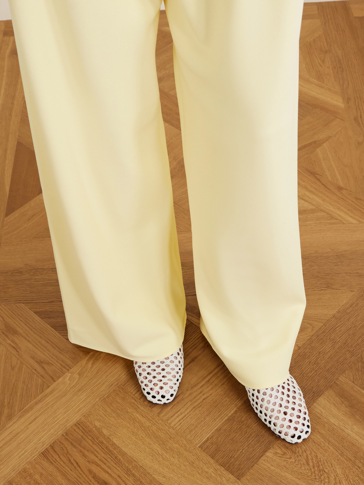 High Throat Woven Ballet Flats