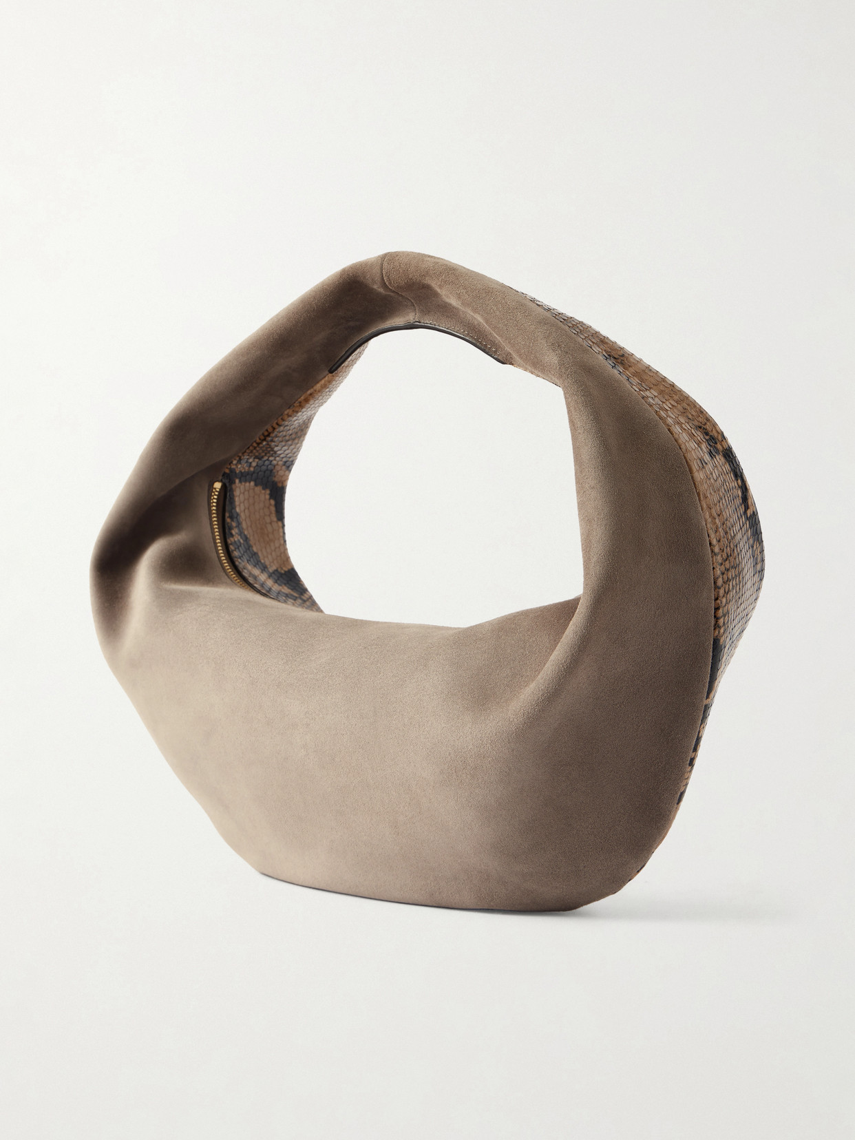 Olivia Medium Snake-Effect Leather And Suede Bag