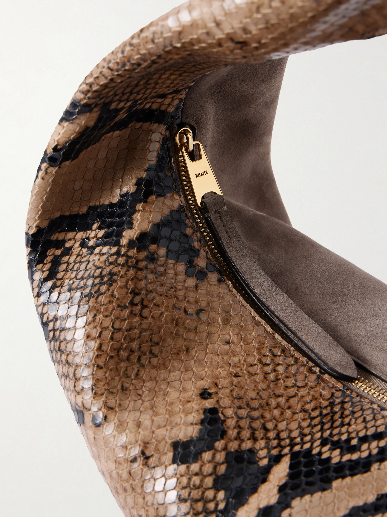 Olivia Medium Snake-Effect Leather And Suede Bag