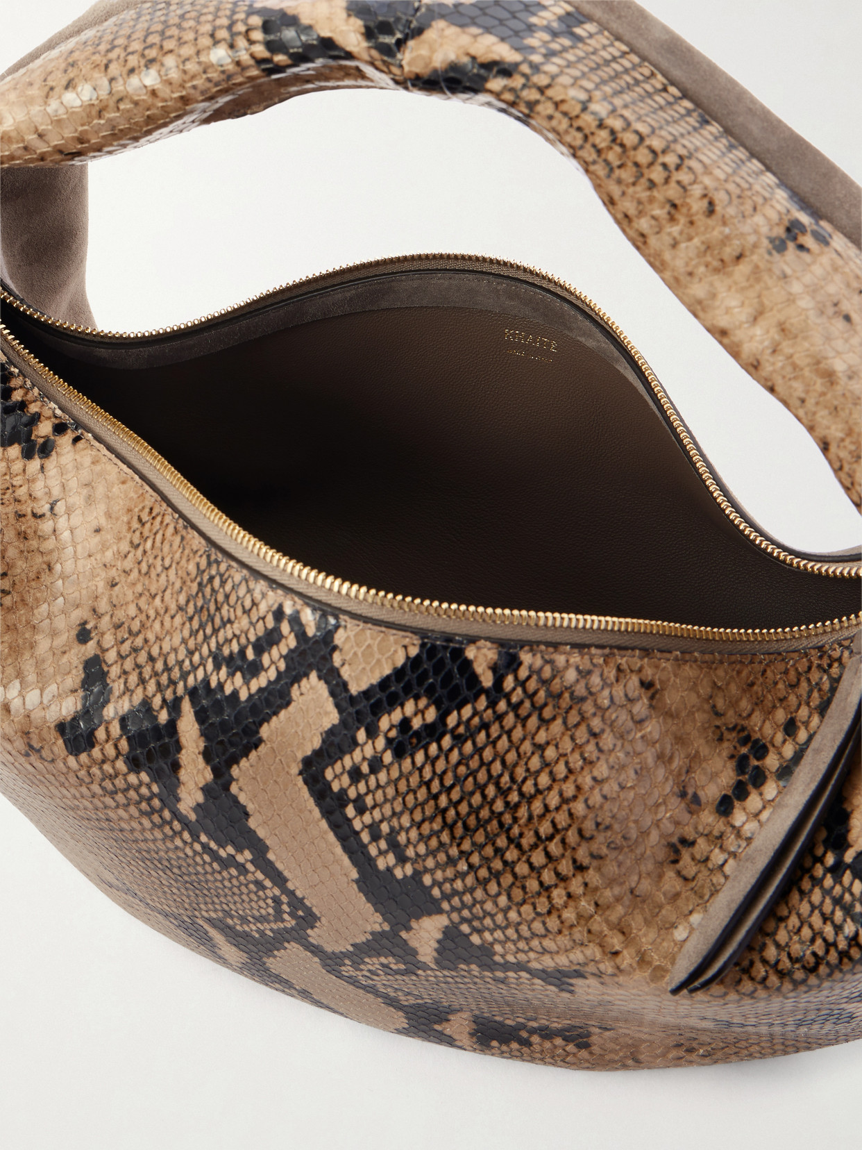 Olivia Medium Snake-Effect Leather And Suede Bag