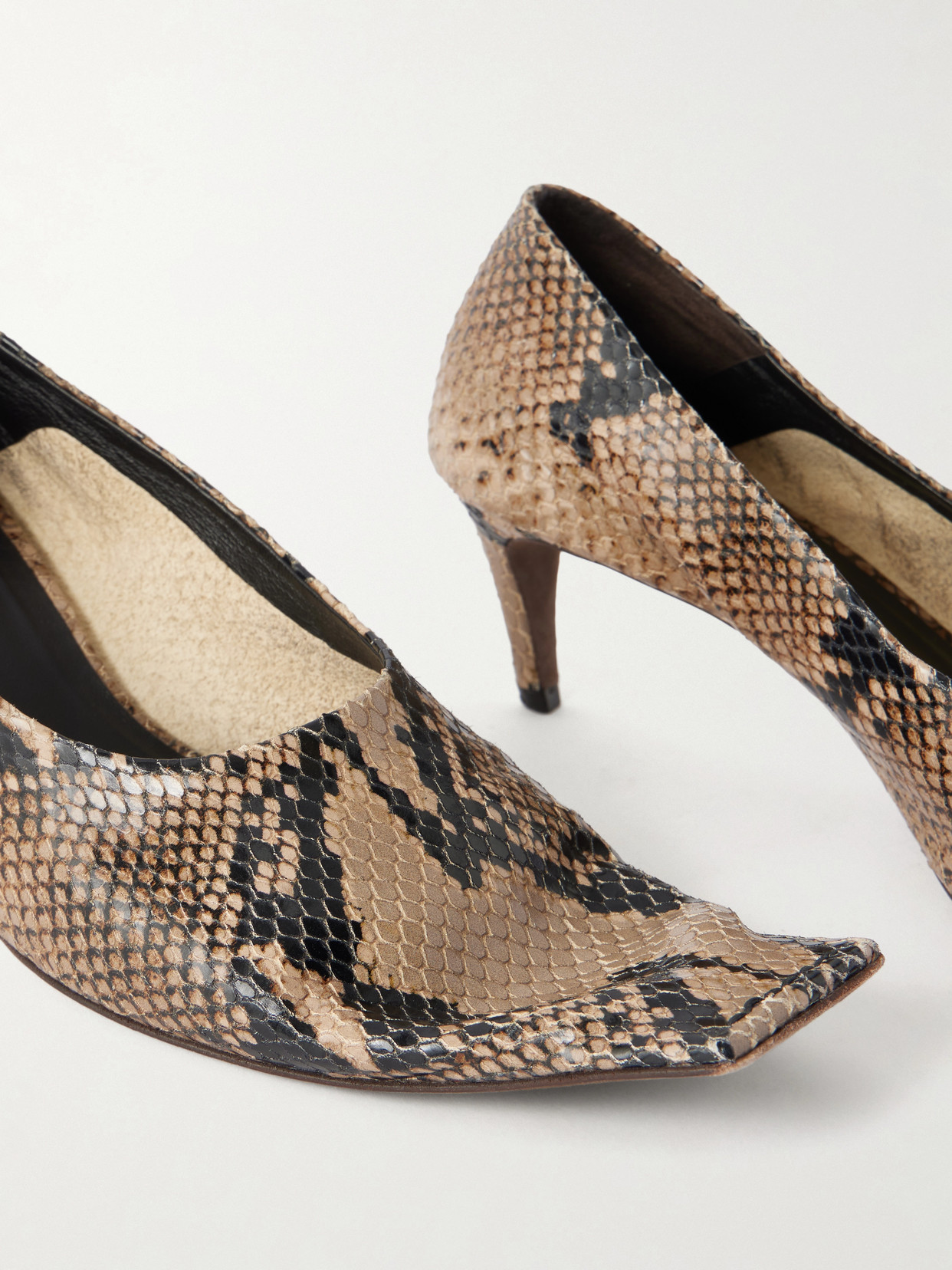 Marlene Snake-Effect Pumps