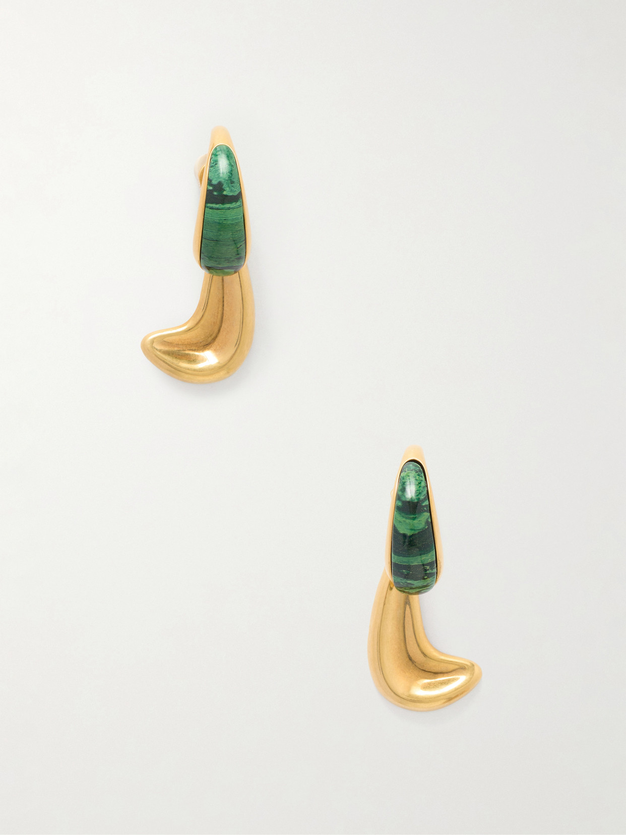 Khaite Cyclone Gold-plated Drop Earrings In Green