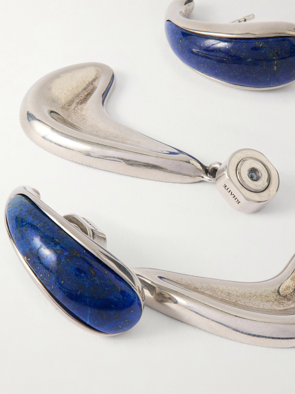 Khaite Cyclone Silver-tone Drop Earrings In Blue