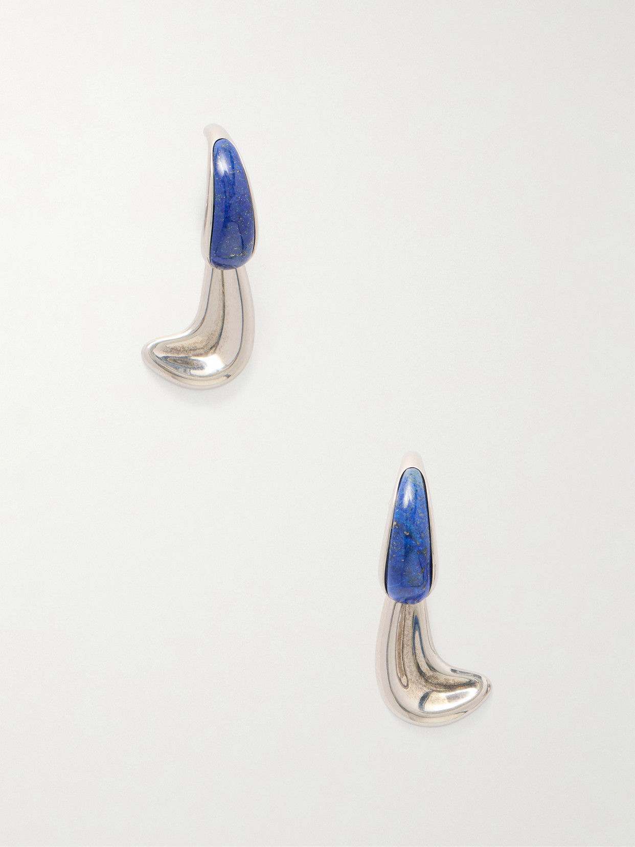 Khaite Cyclone Silver-tone Drop Earrings In Blue
