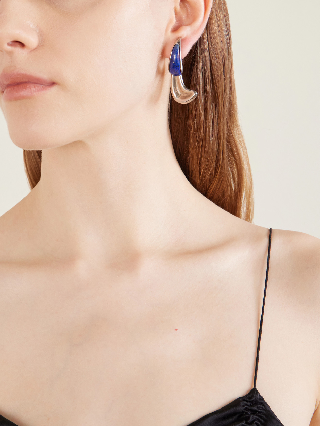 Khaite Cyclone Silver-tone Drop Earrings In Blue