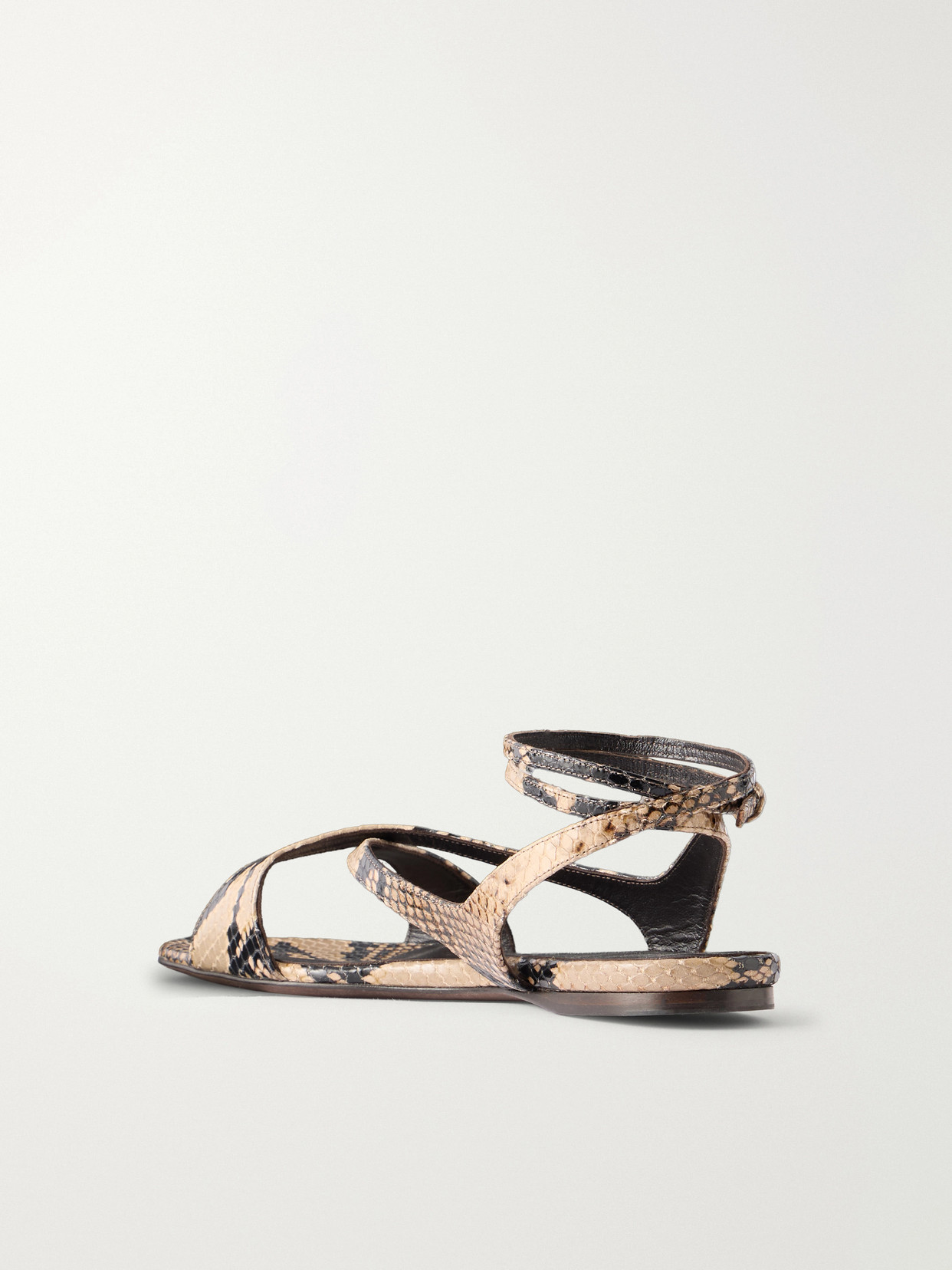 Liria Snake-Effect Flat Sandals