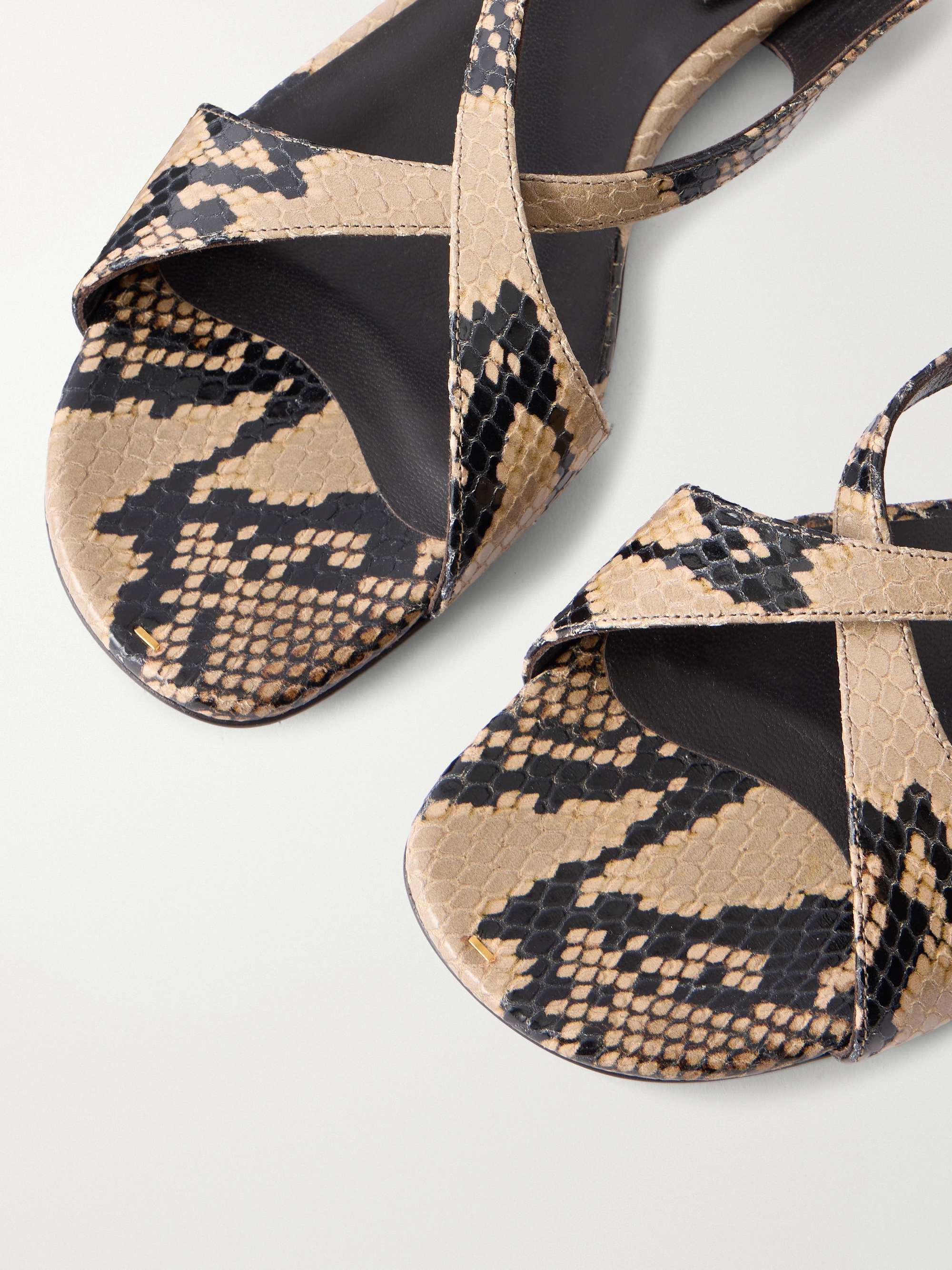 KHAITE ケイト　ヘビ柄 レザー　トングサンダル　37 KHAITE Liria snake-effect leather flat sandals | NET-A-PORTER