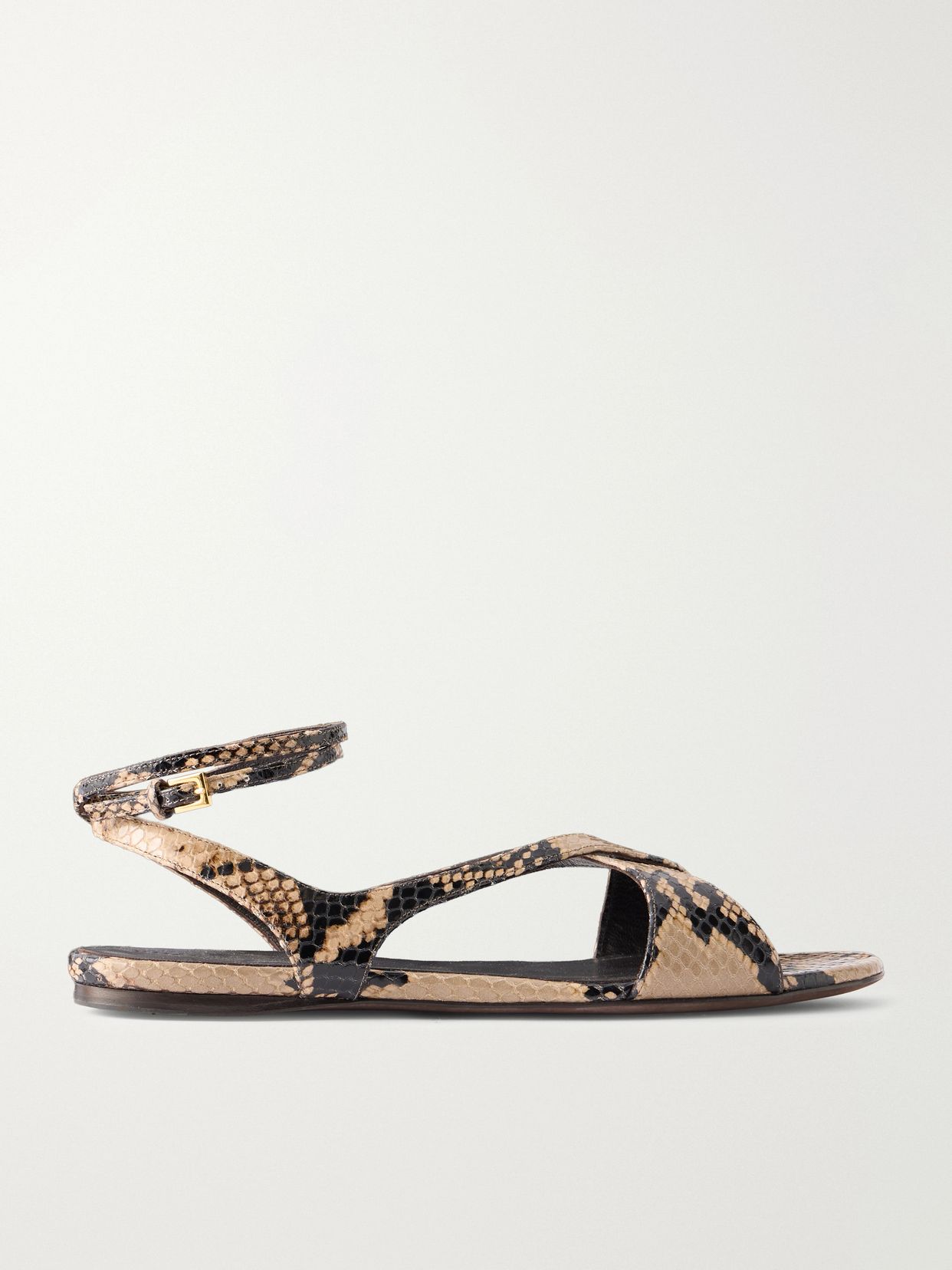 liria snake effect leather flat sandals