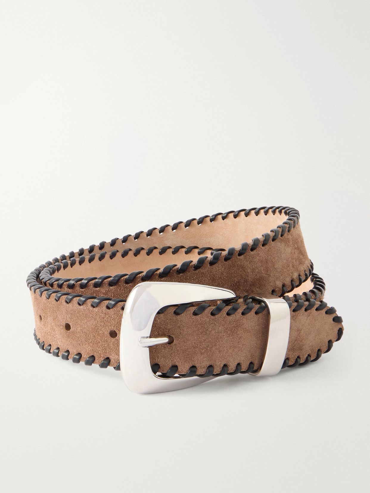 benny leather trimmed suede belt