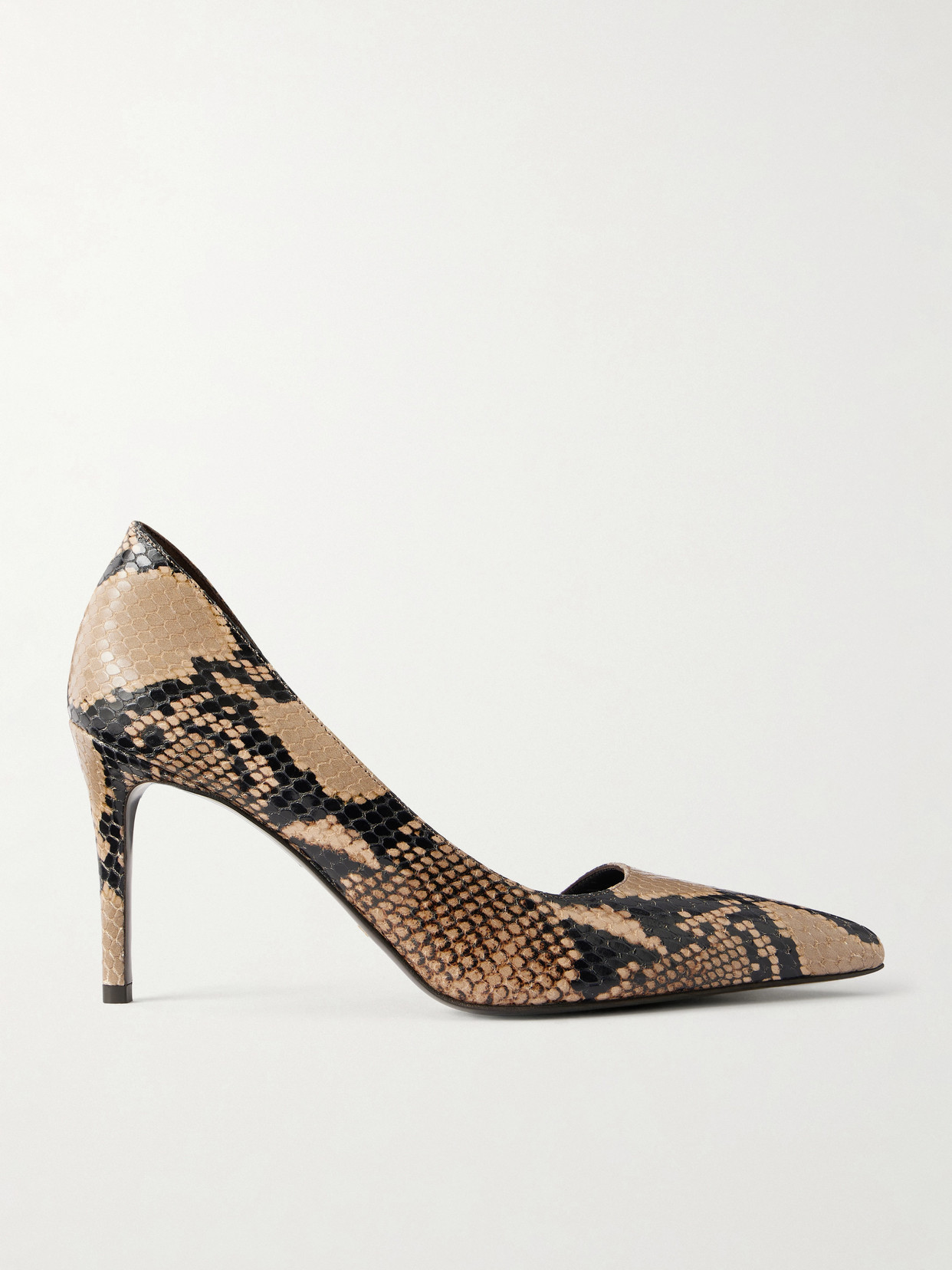 Khaite Jett D'orsay Snake-effect Leather Pumps In Neutral
