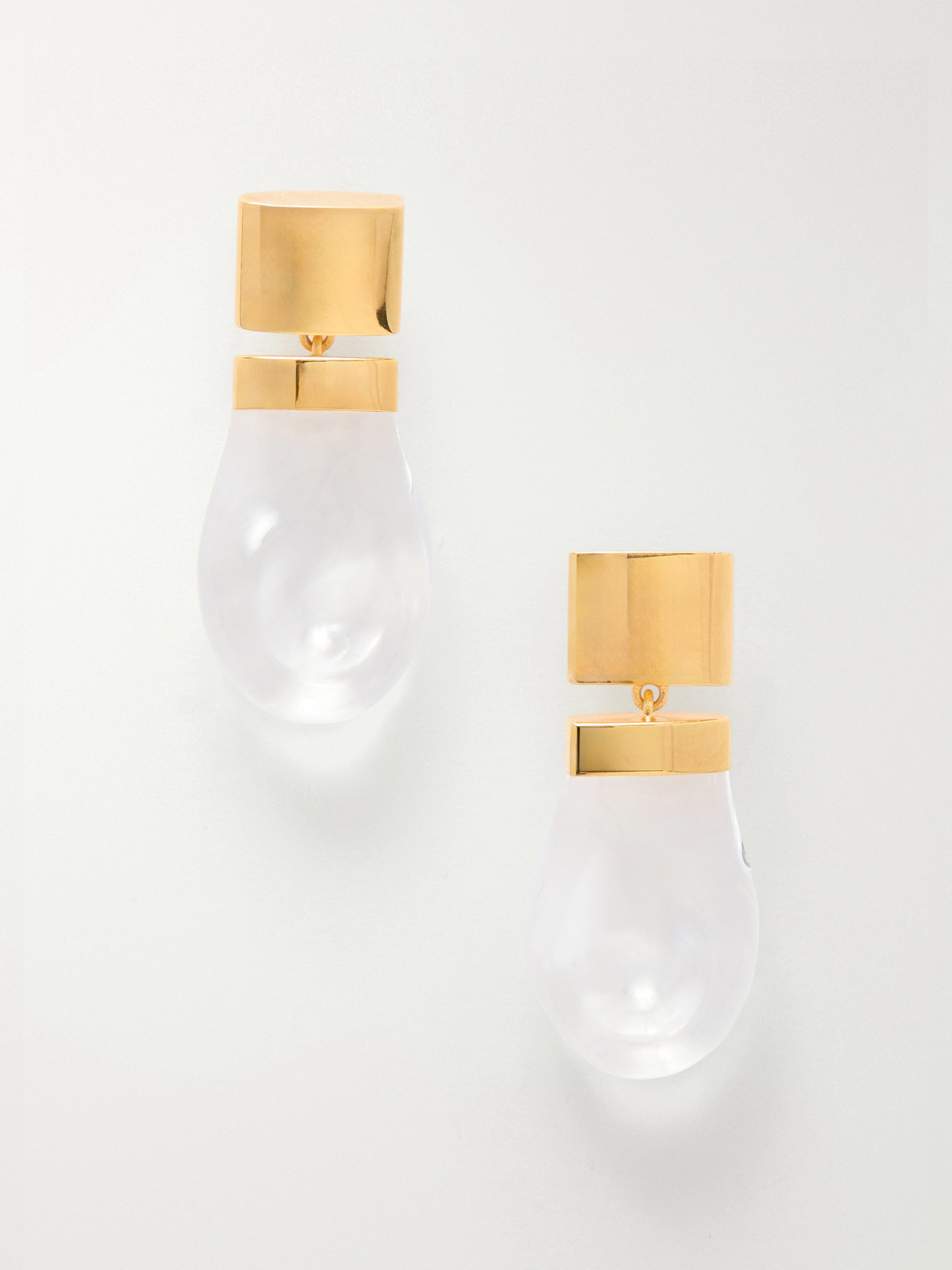 Khaite Keefe Gold-pleated Earrings In Neutrals