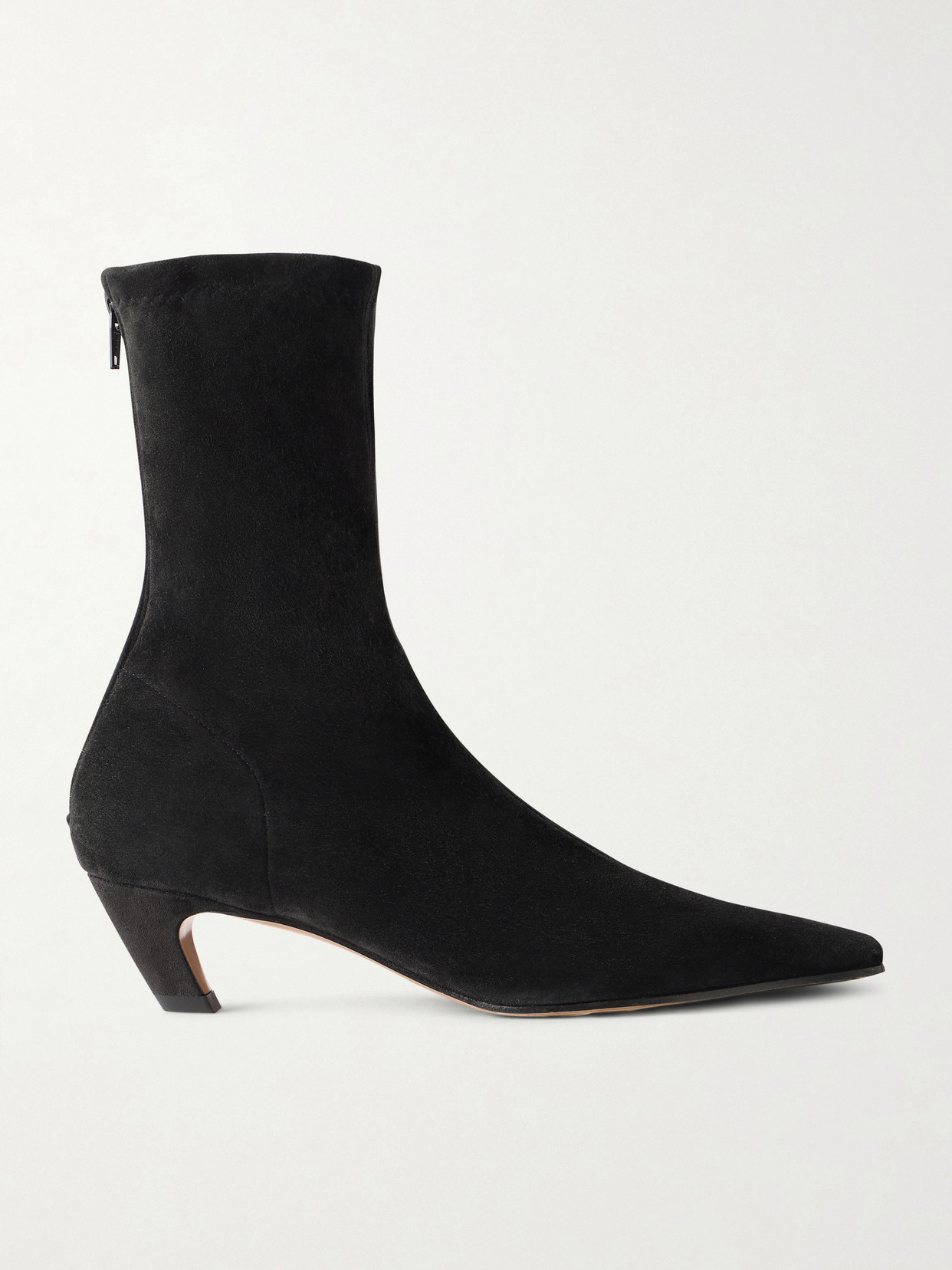 KHAITE - Arizona Suede Ankle Boots - Black