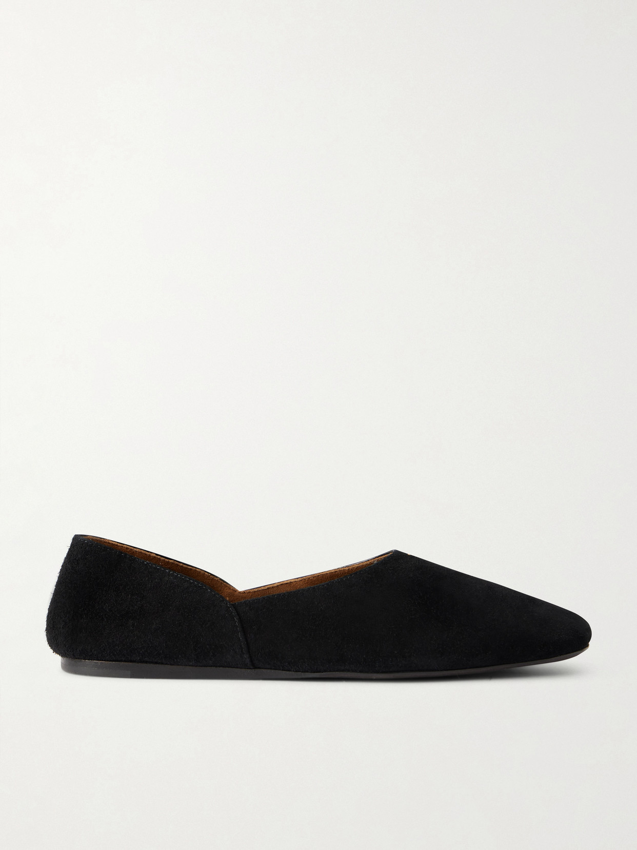 KHAITE - Jane Suede Flats - Black