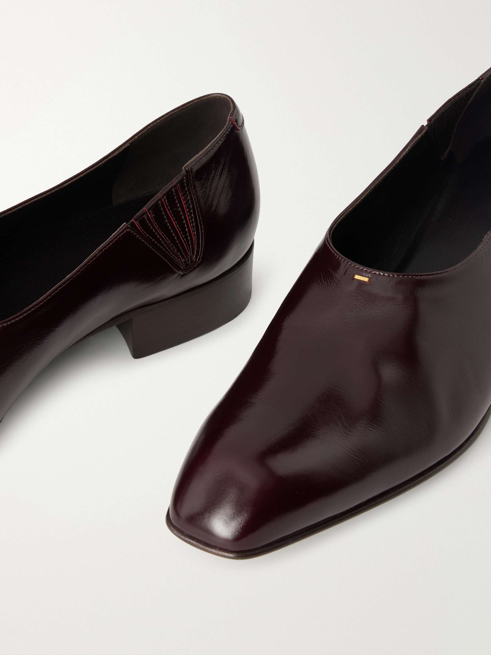 KHAITE Colt leather slip-on loafers | NET-A-PORTER