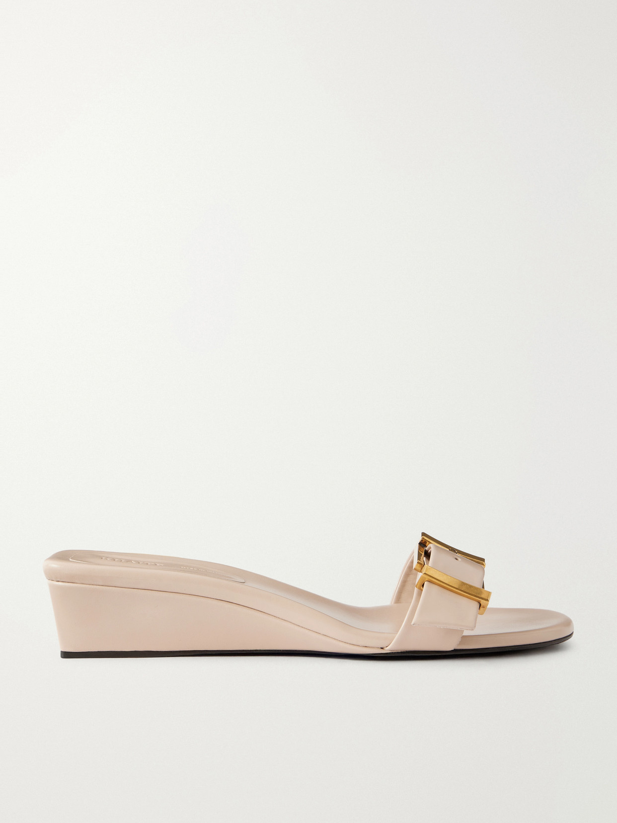 Khaite Manhattan Buckled Leather Sandals In Neutral