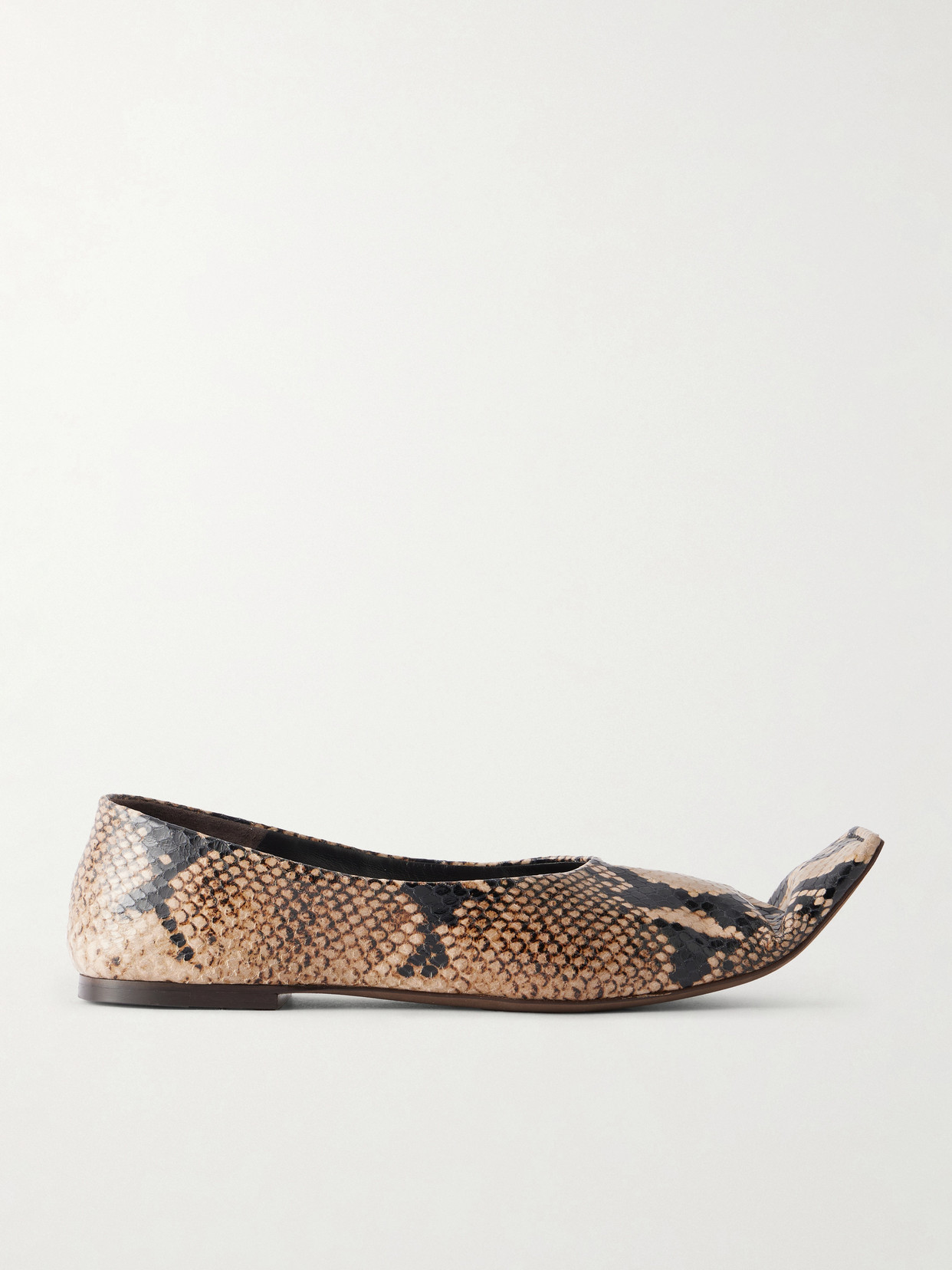 Khaite Python-print Pointed-toe Mule Flats In Multi