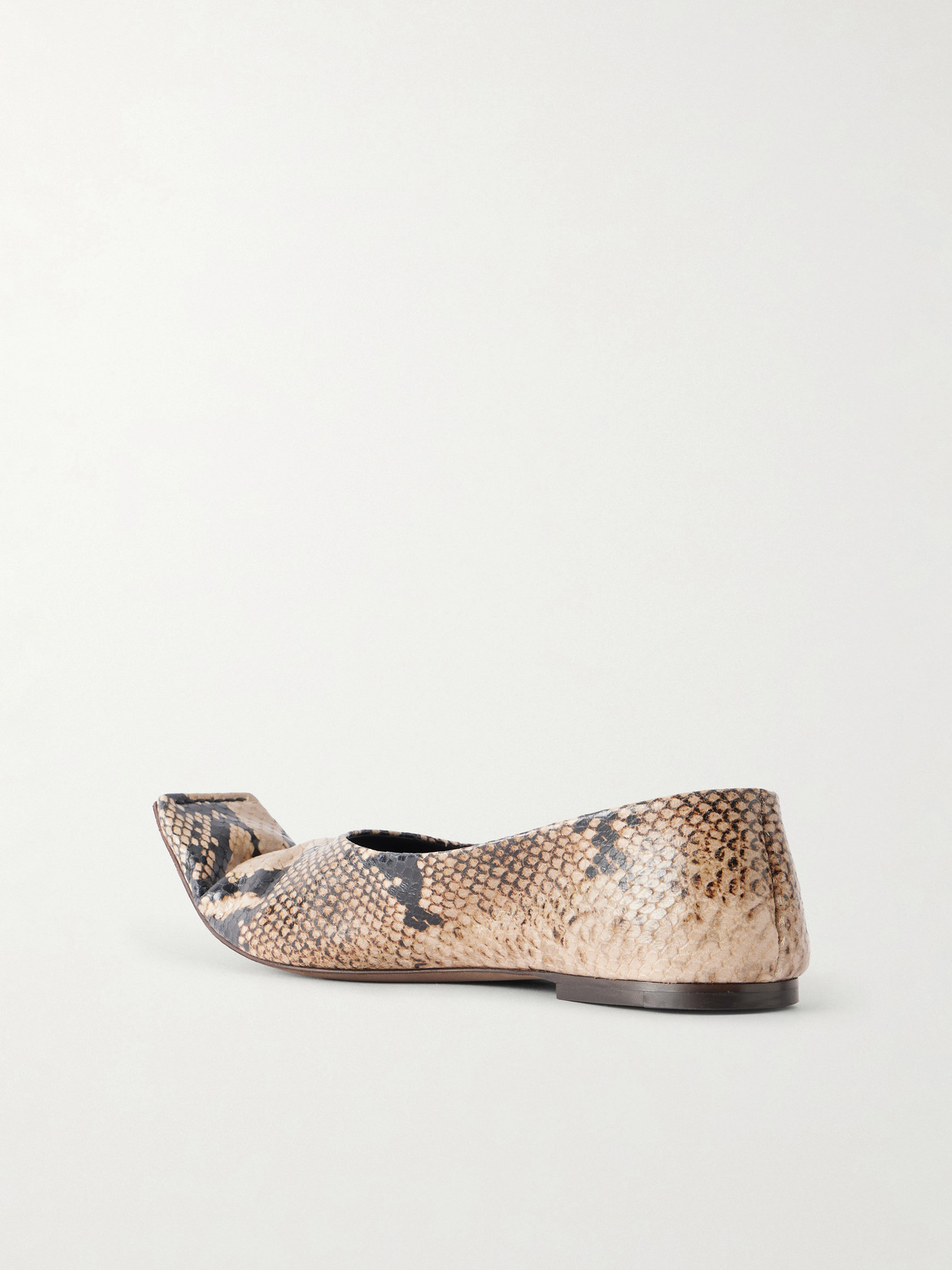 Khaite Python-print Pointed-toe Mule Flats In Multi
