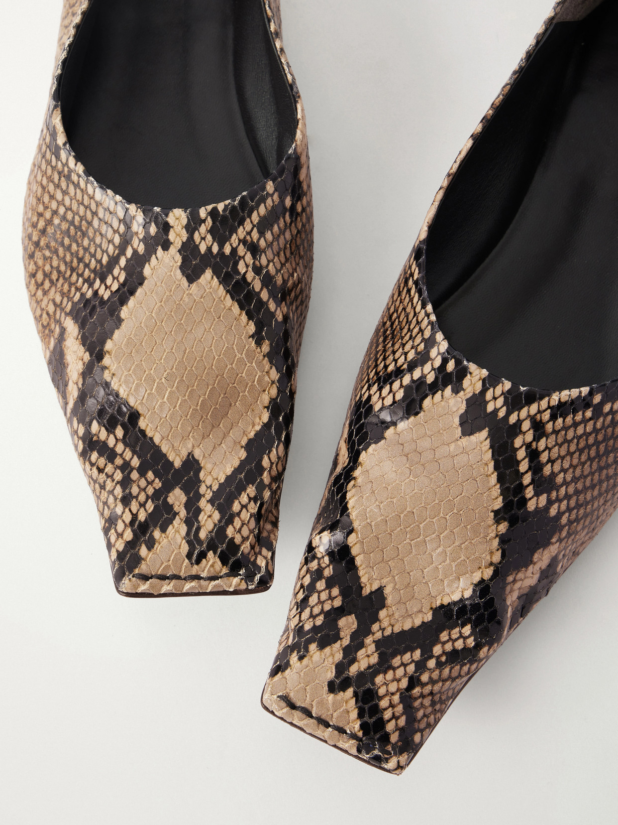 Khaite Python-print Pointed-toe Mule Flats In Multi