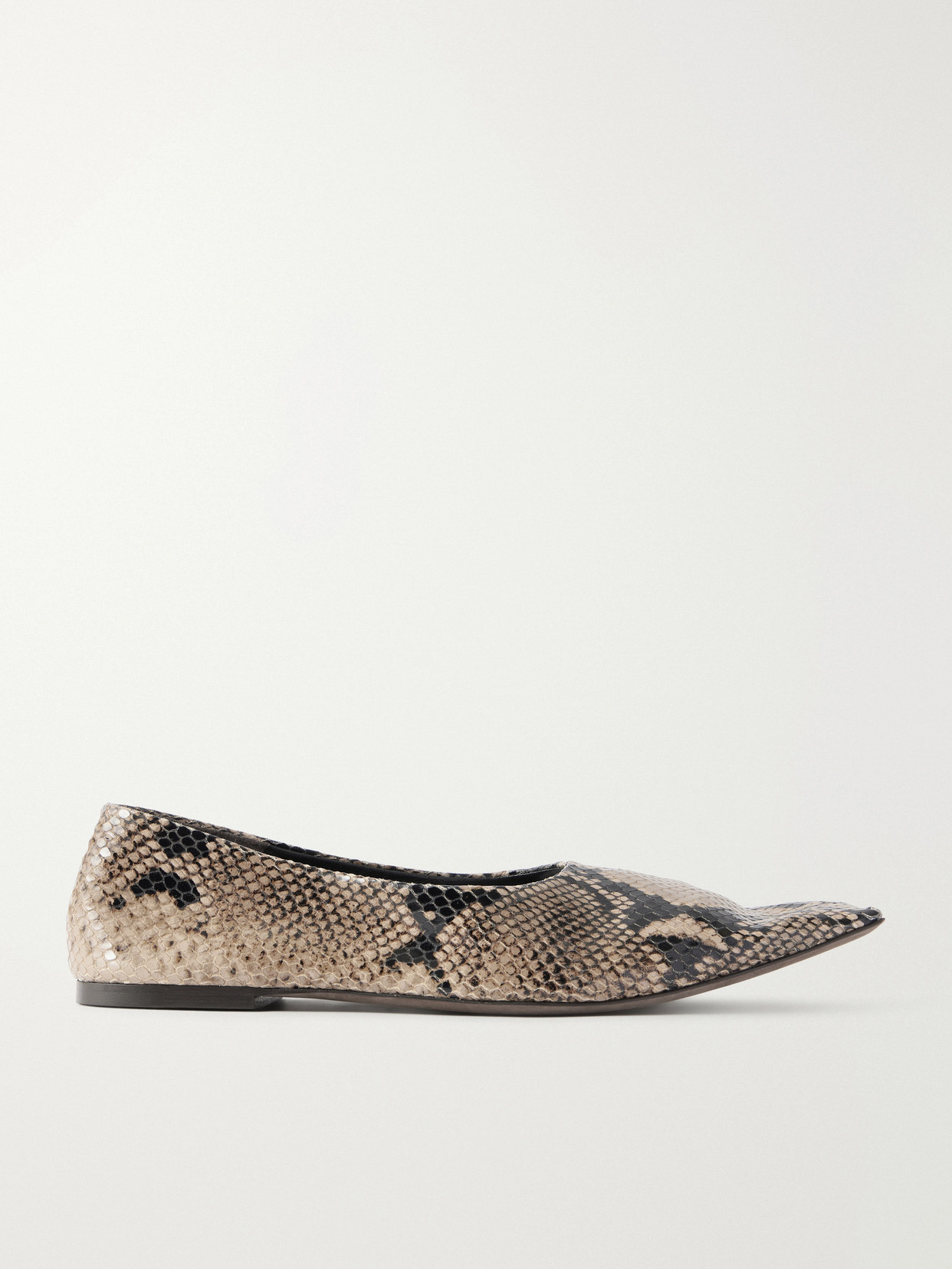 Khaite Marlene Snake-effect Leather Ballerina In Multi