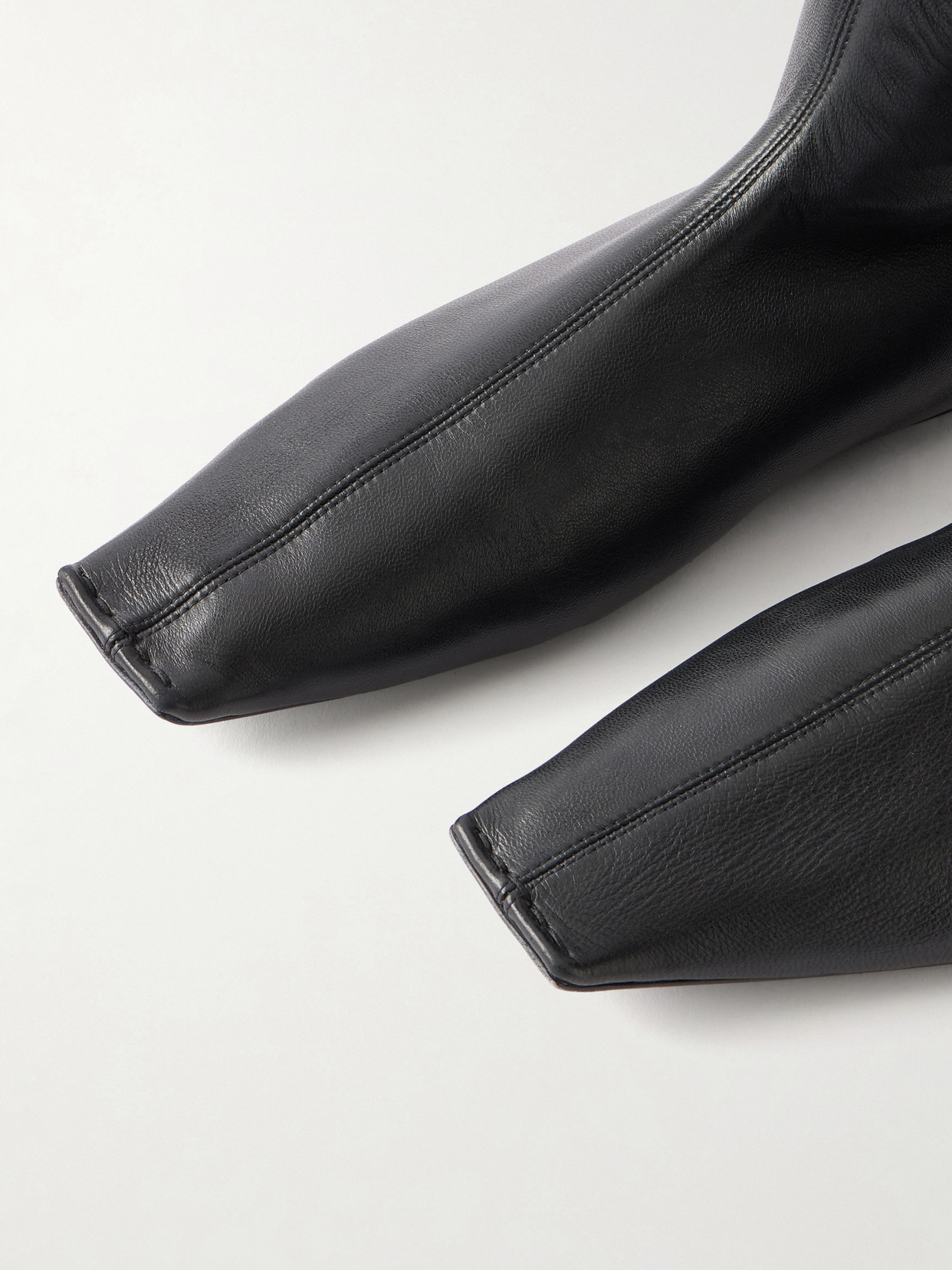 Khaite Marlene Leather Ankle Boots In Black