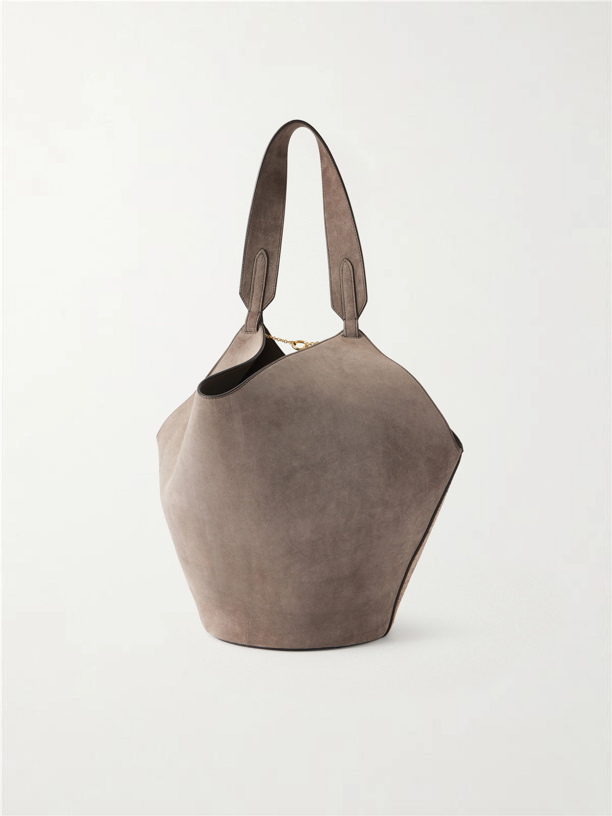 Lotus Small Suede-Trimmed Snake-Effect Leather Tote
