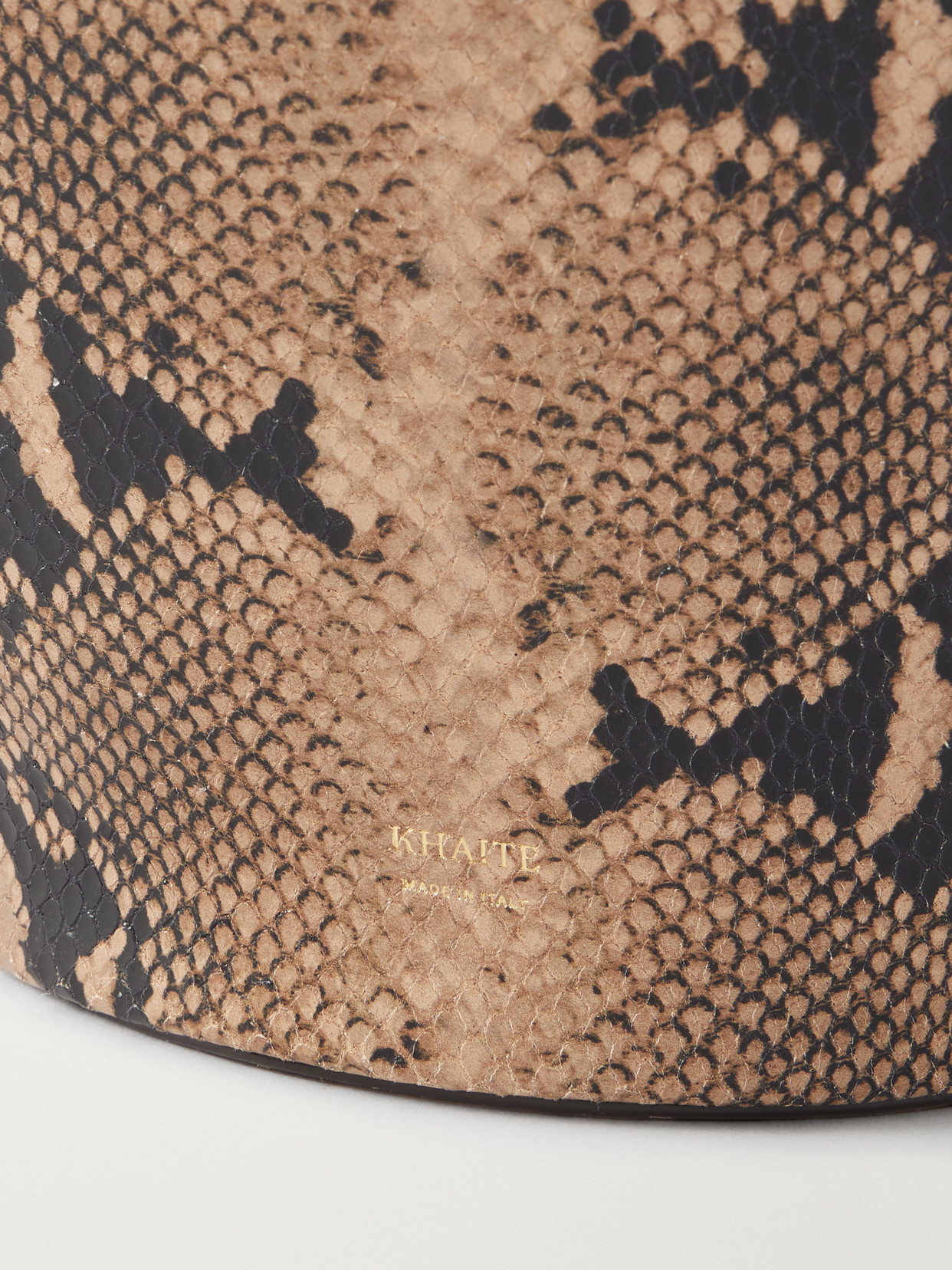 Lotus Small Suede-Trimmed Snake-Effect Leather Tote