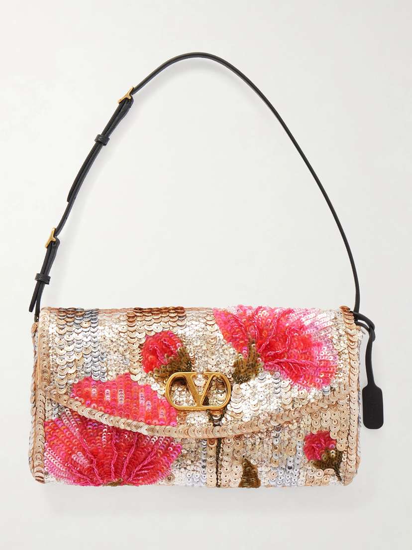 Valentino Garavani Devain Leather-trimmed Sequined Shoulder Bag | Thumbnail 7 Valentino Garavani Devain Leather-trimmed Sequined Shoulder Bag | Thumbnail 7