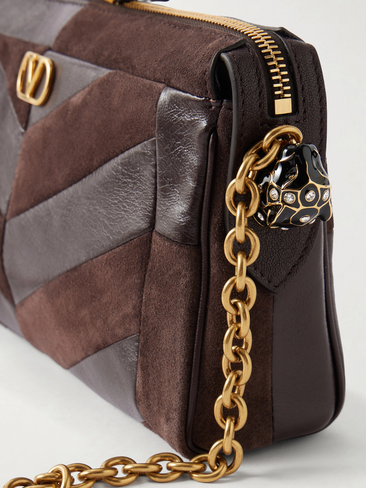 Garavani - Panthea Small Patchwork Leather And Shoulder Bag