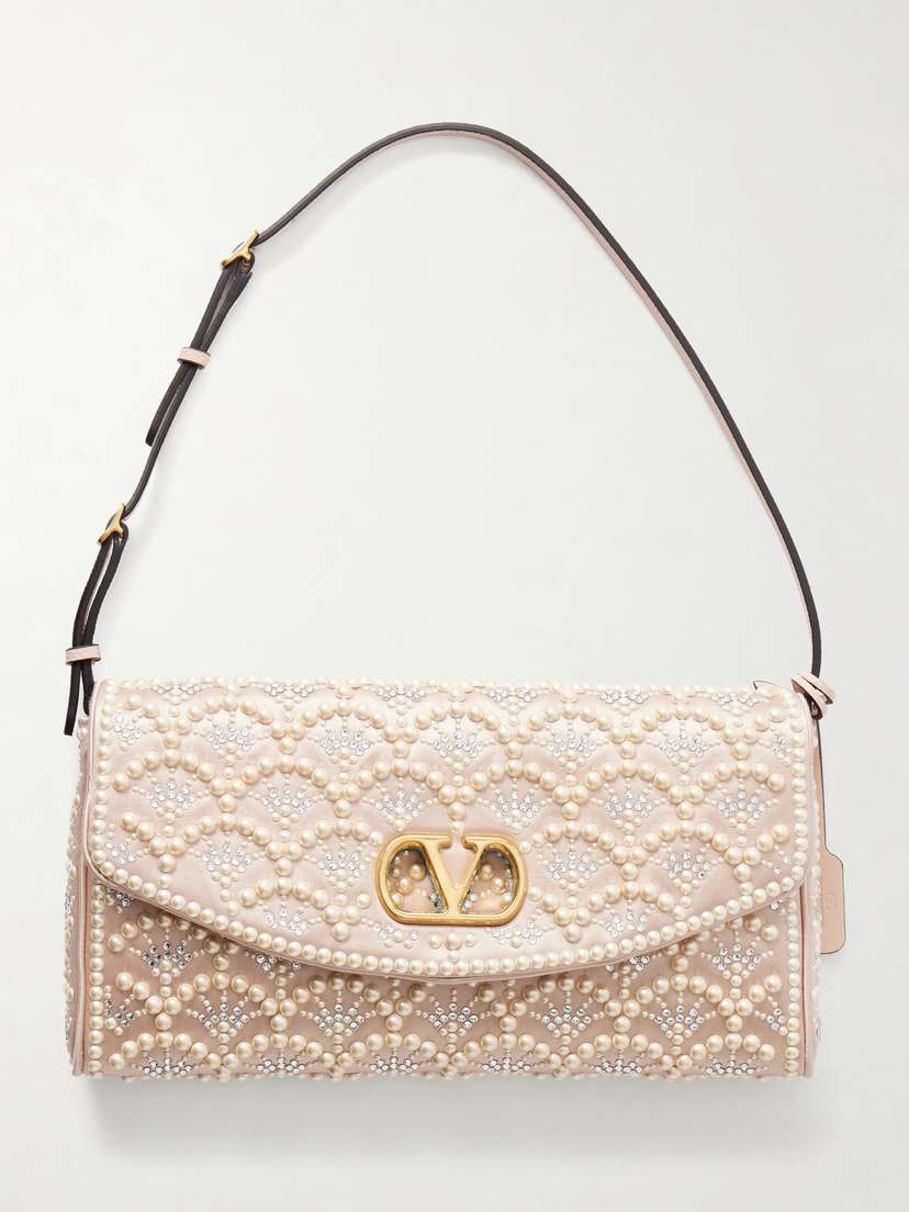 Valentino Garavani Devain Pearl And Crystal-embellished Satin Shoulder Bag | Thumbnail 7 Valentino Garavani Devain Pearl And Crystal-embellished Satin Shoulder Bag | Thumbnail 7