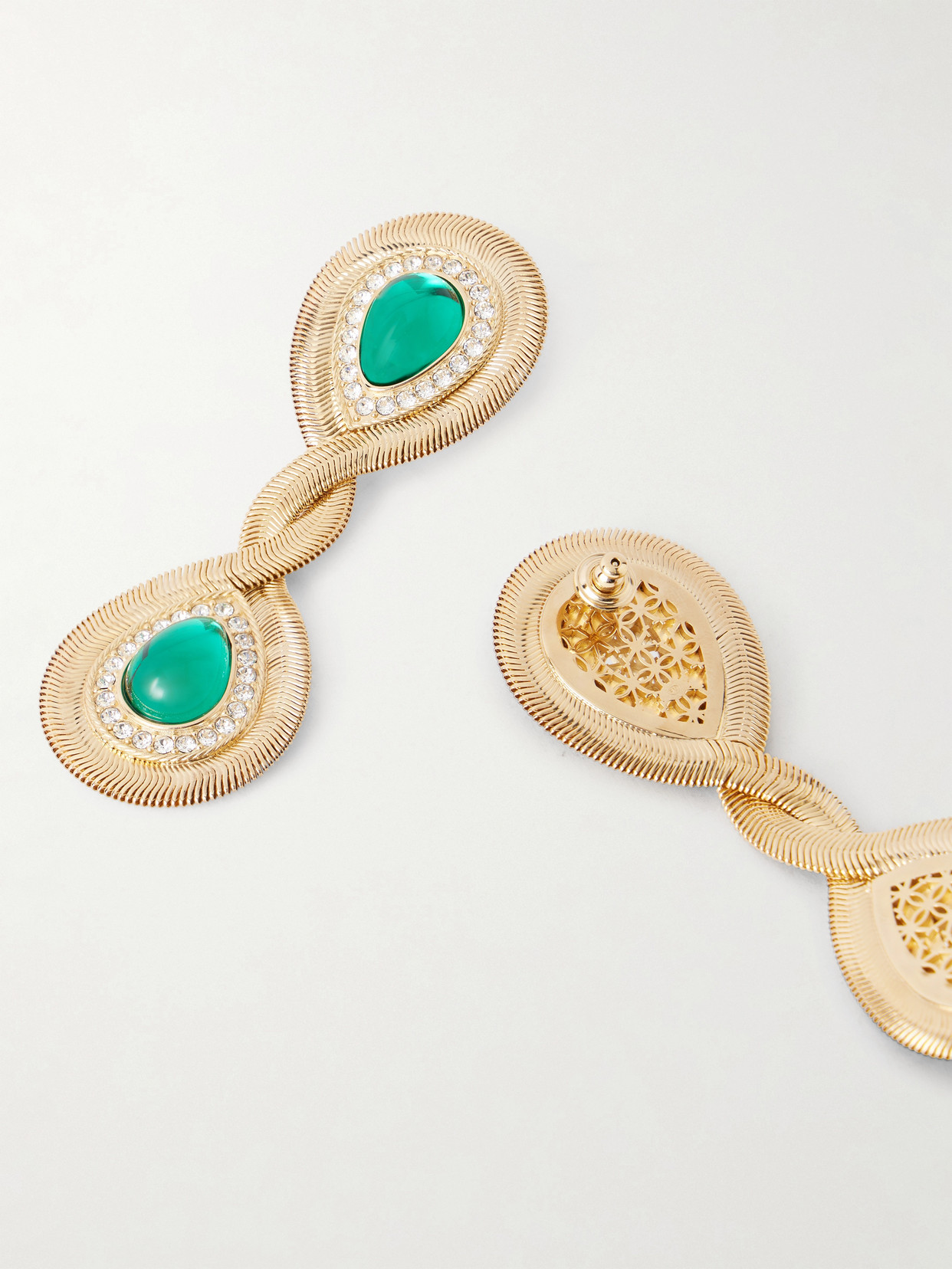 Valentino Gold-tone Crystal Earrings In Gold
