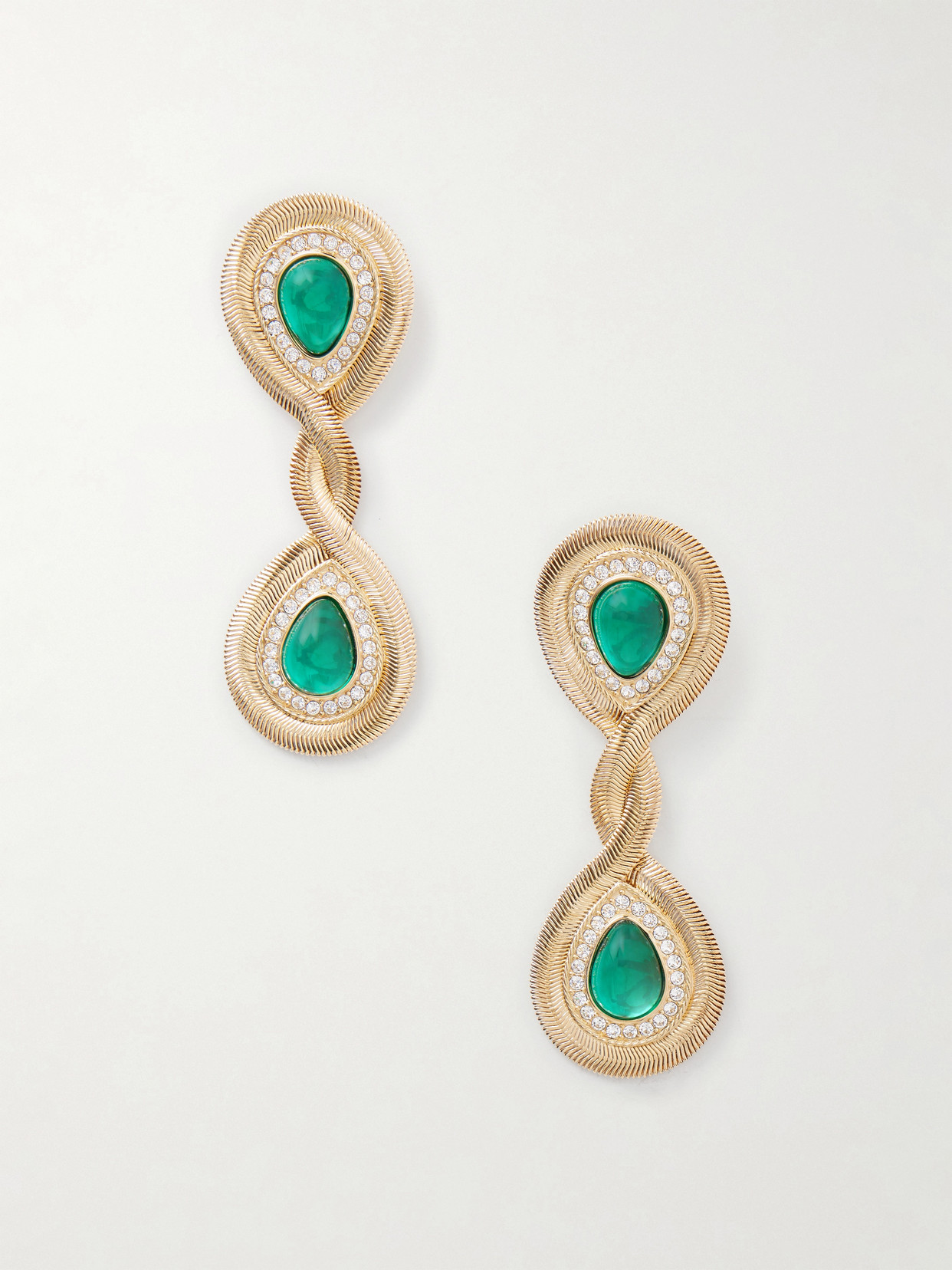 Valentino Gold-tone Crystal Earrings In Gold