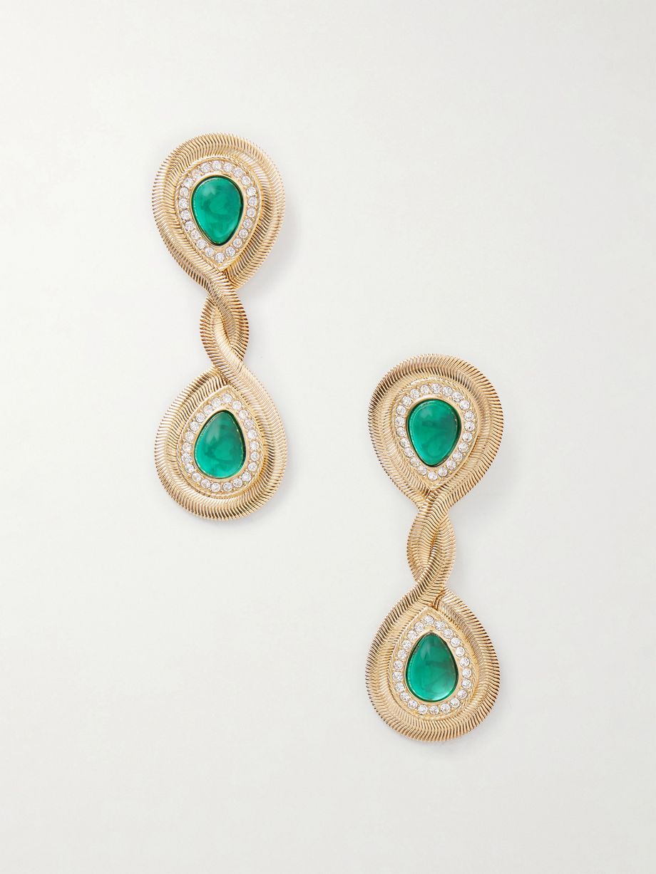 Gold-tone crystal earrings