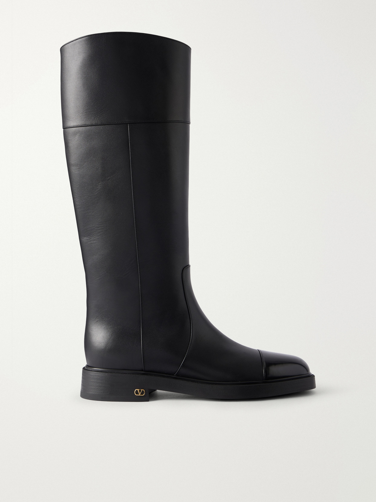 Valentino Garavani Zimmy Leather Knee-high Boots In Black