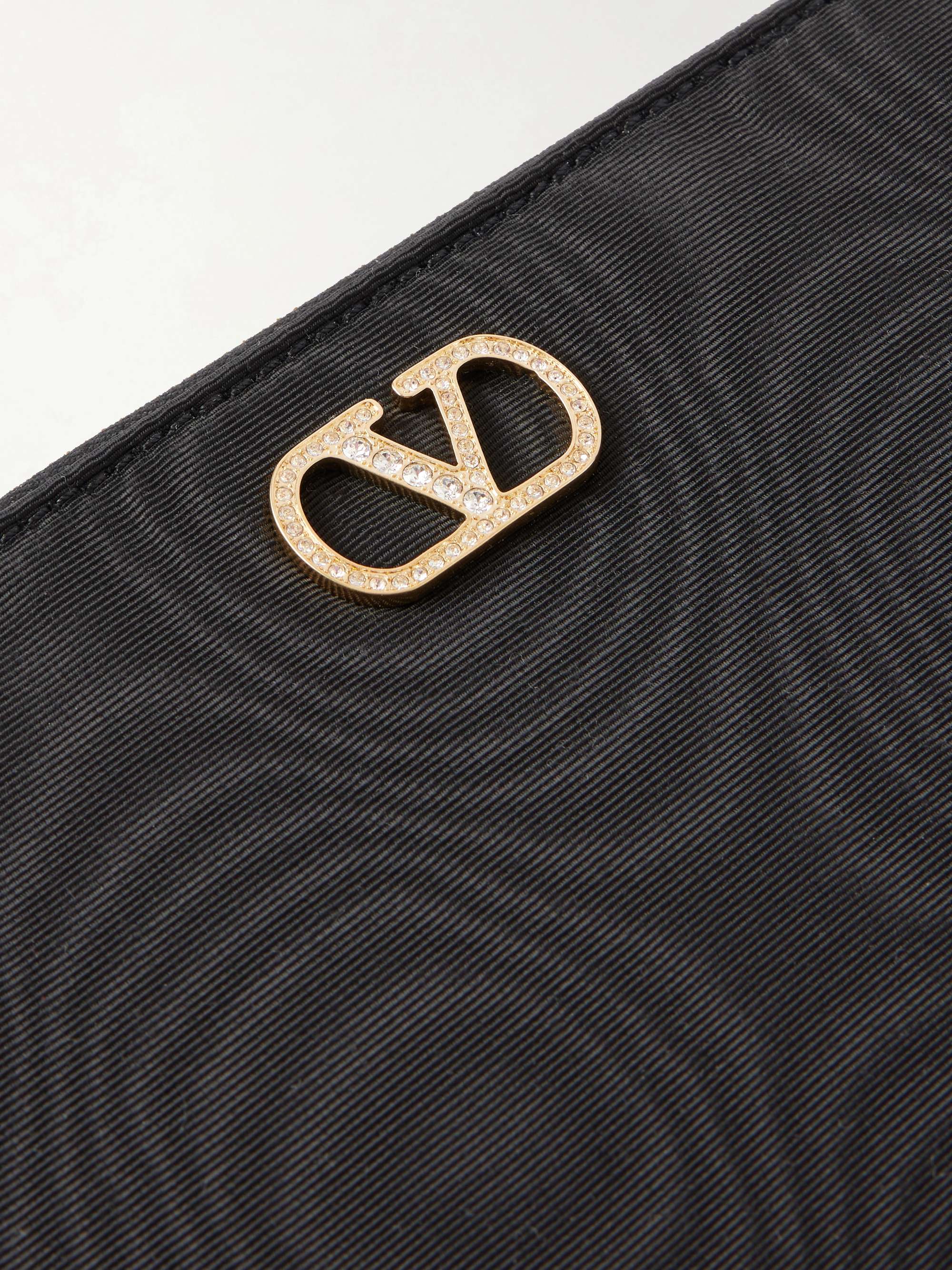 VALENTINO GARAVANI VLogo embellished moire clutch | NET-A-PORTER