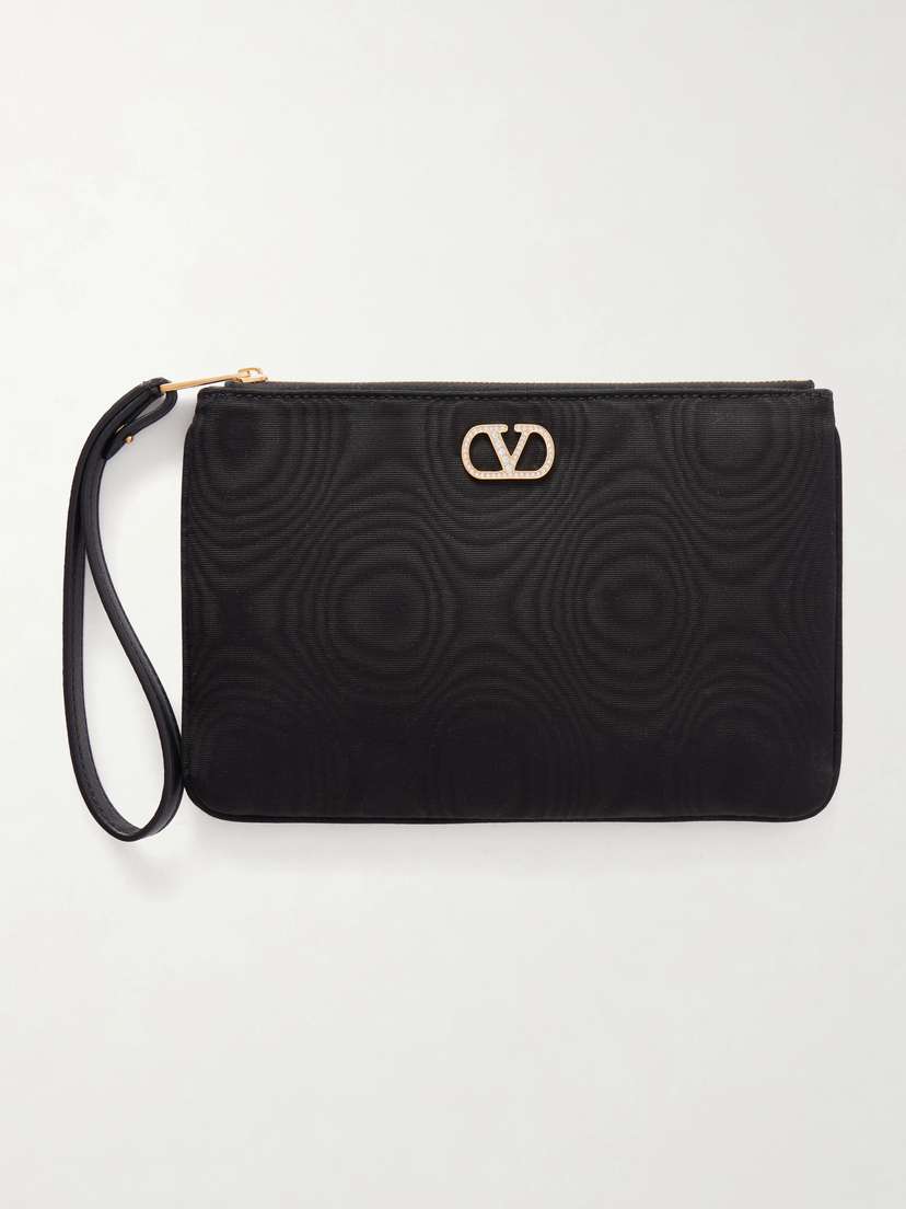 Valentino Garavani Vlogo Embellished Moire Clutch | Thumbnail 7 Valentino Garavani Vlogo Embellished Moire Clutch | Thumbnail 7