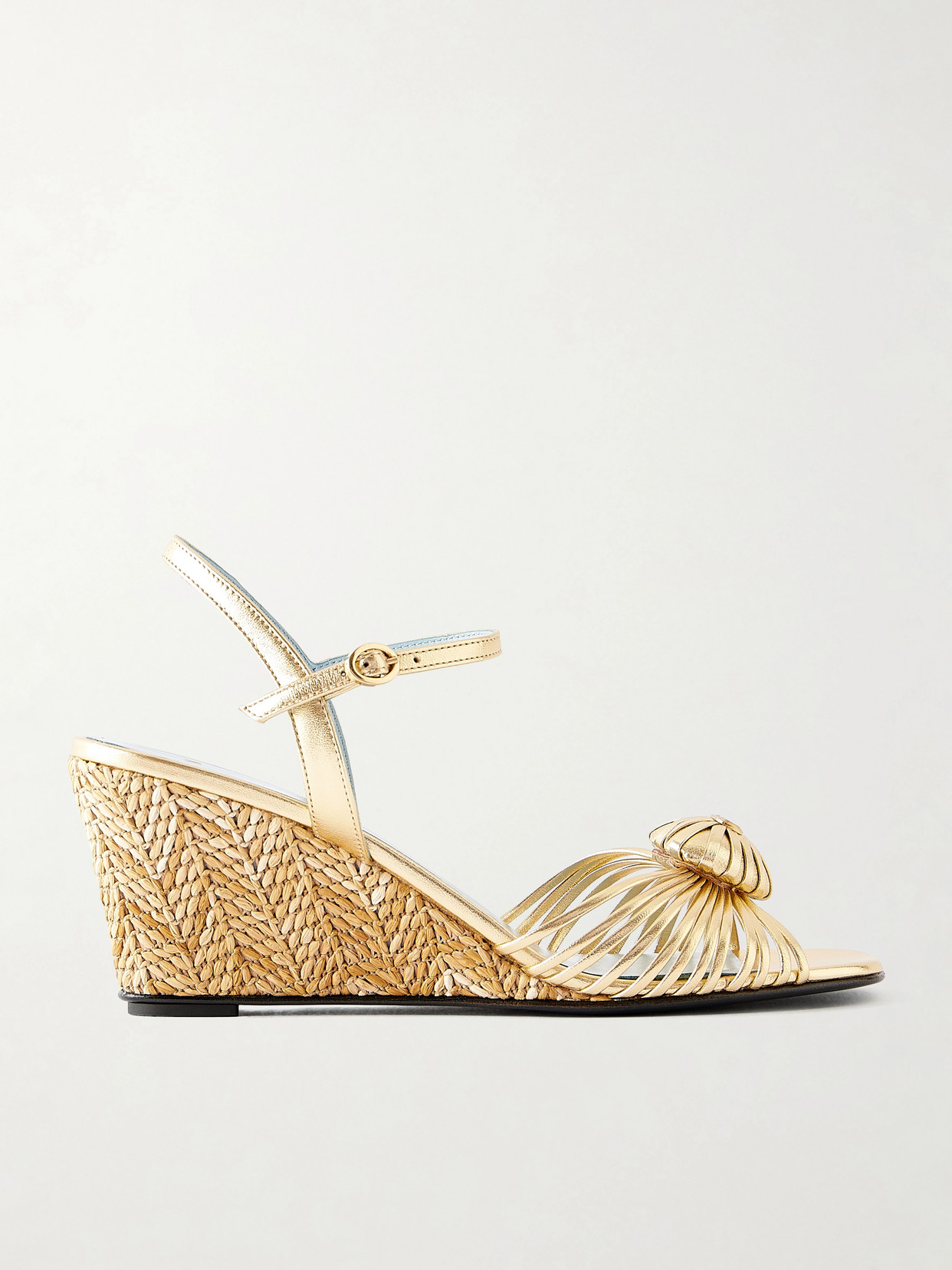 Valentino Garavani Coeur Royal 70 Embellished Leather Wedge Sandals In Multi