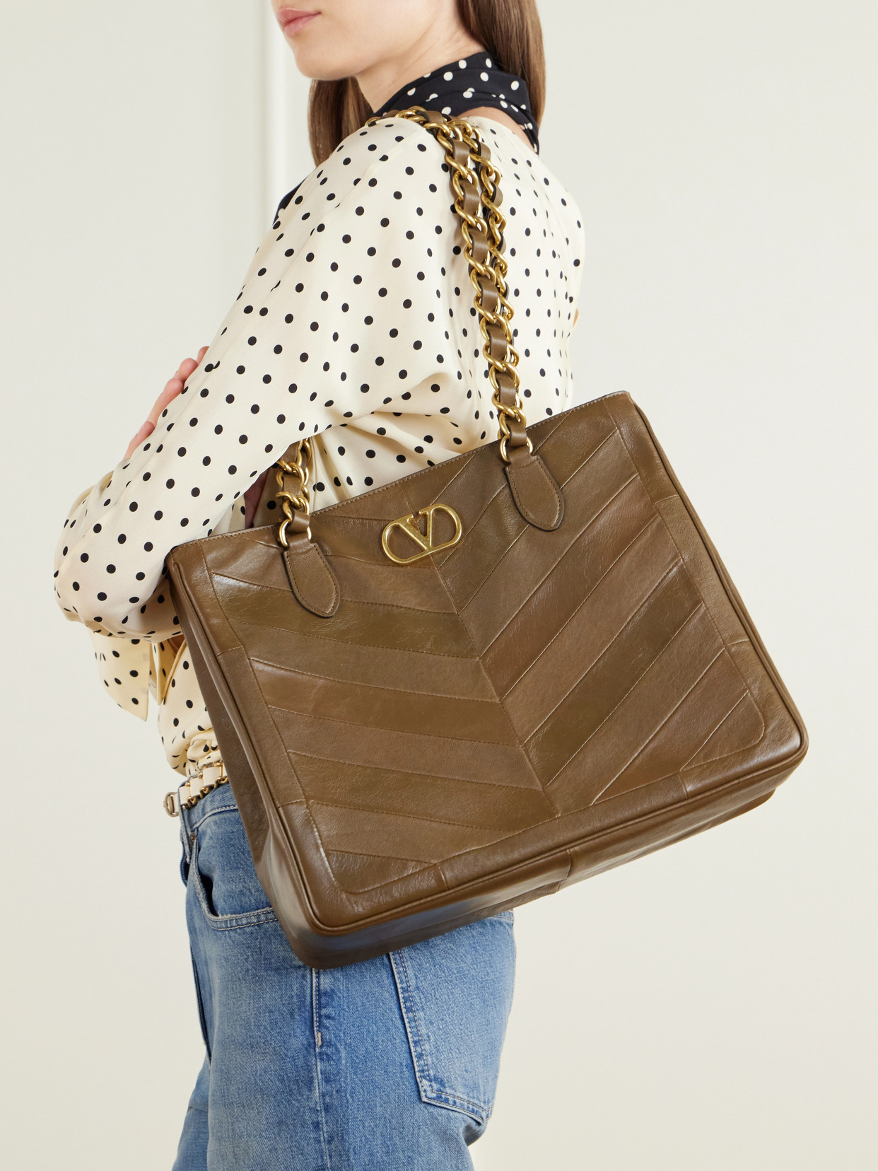 Garavani - Laseine Vlogoembellished Leather Tote