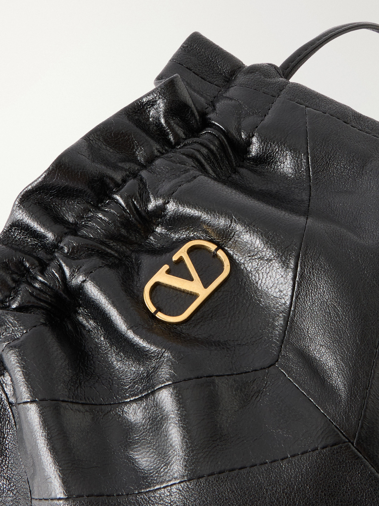 Garavani - Buckette Logo-Embellished Drawstring Shoulder Bag