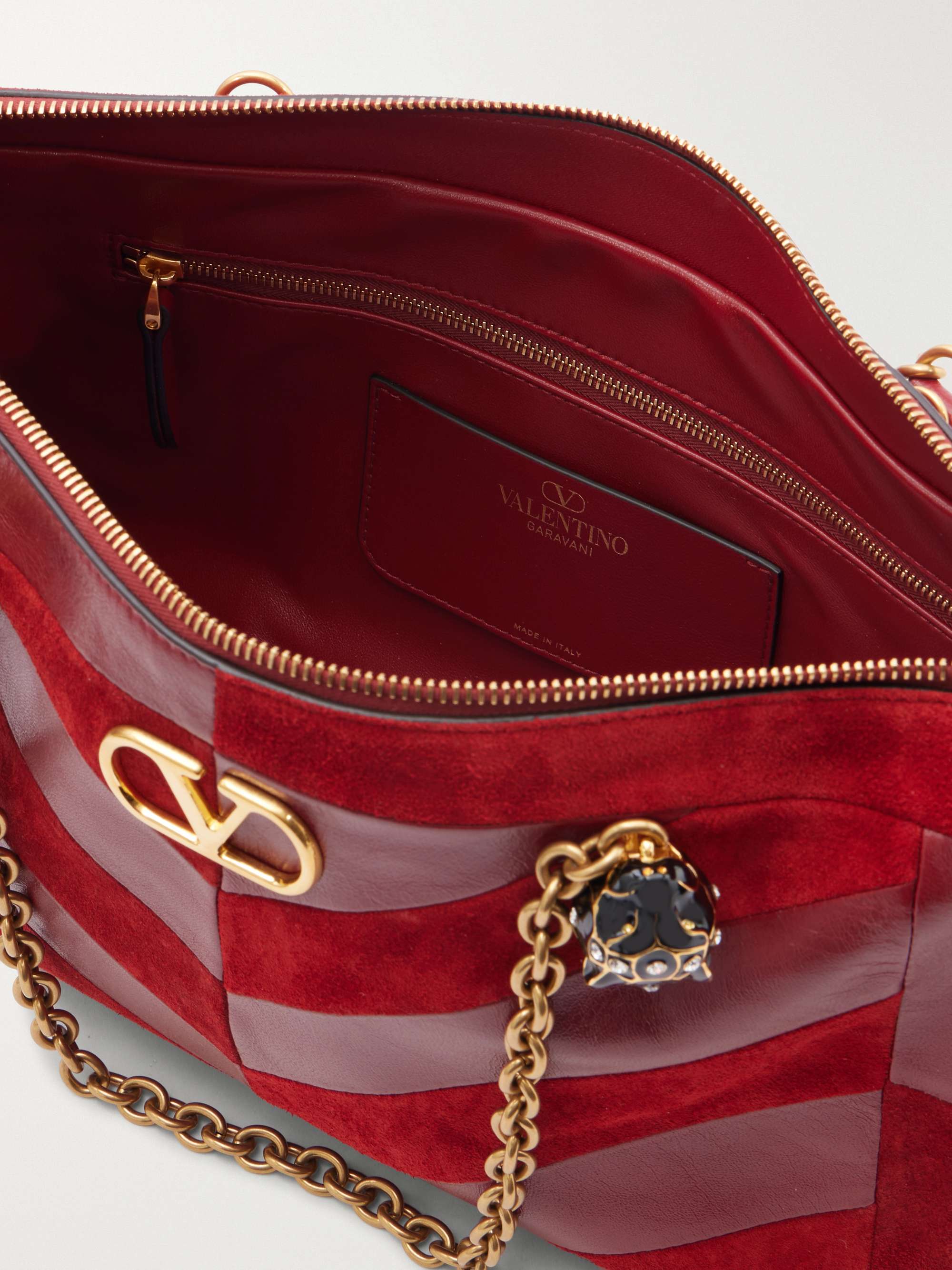VALENTINO GARAVANI Growl medium embellished leather shoulder bag