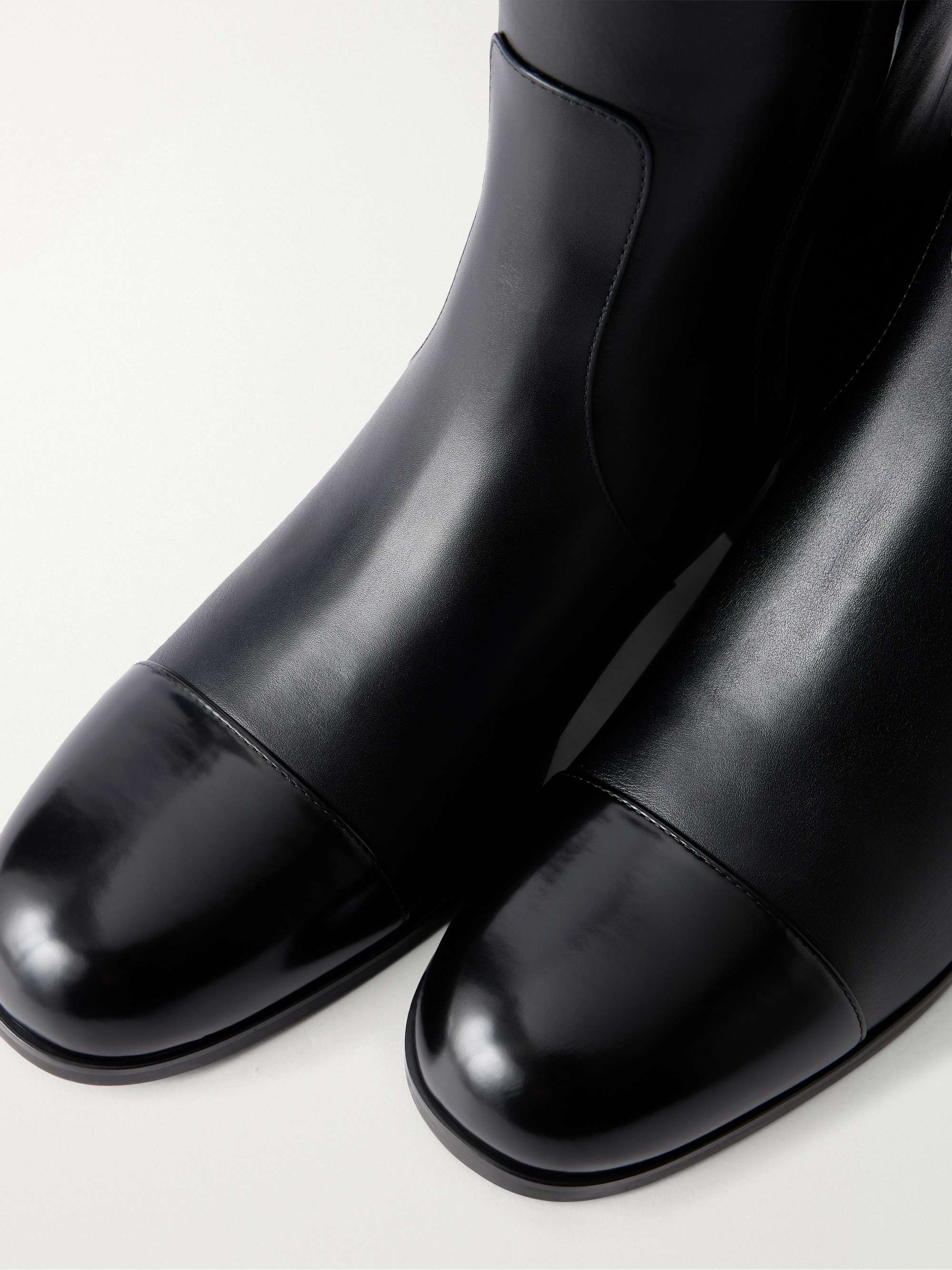 VALENTINO GARAVANI Zimmt 60 leather knee boots | NET-A-PORTER