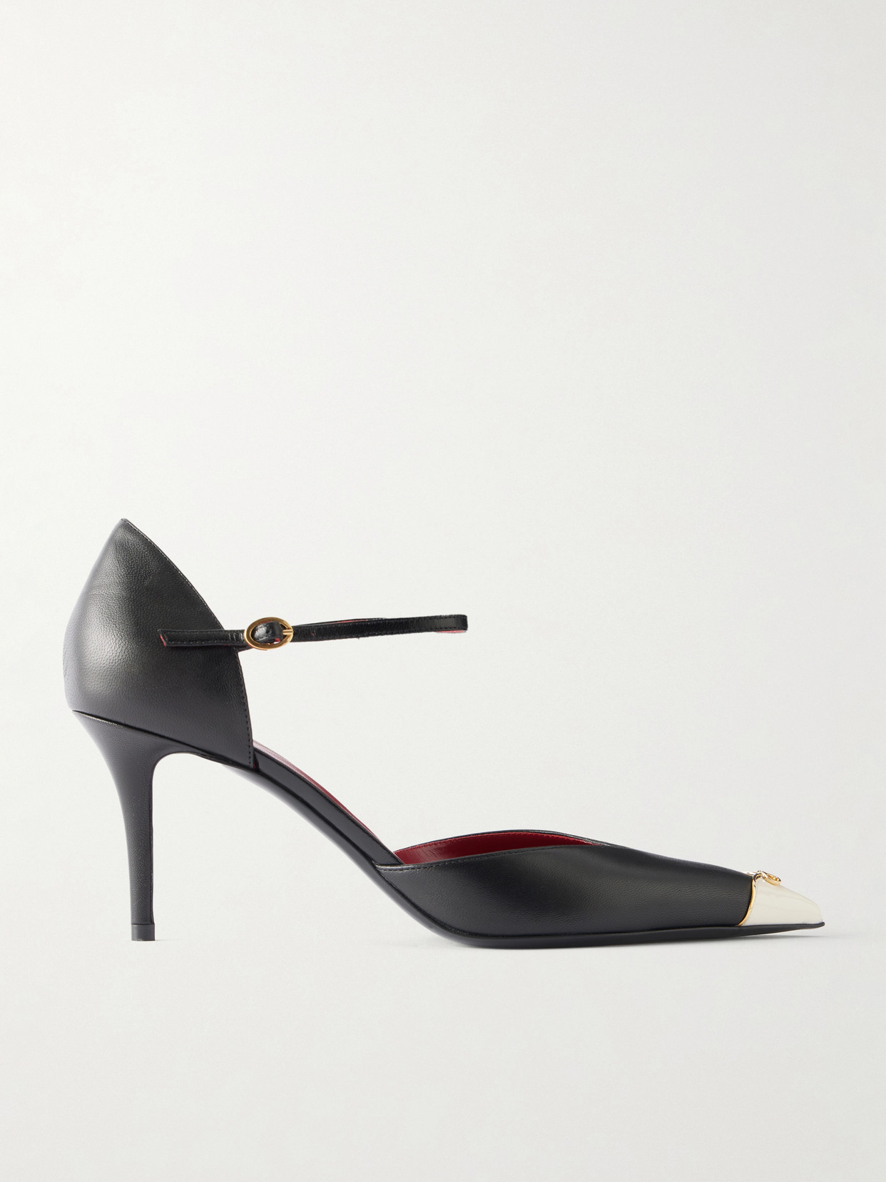 Valentino Garavani 75 Logo-embellished Leather Pumps In Black
