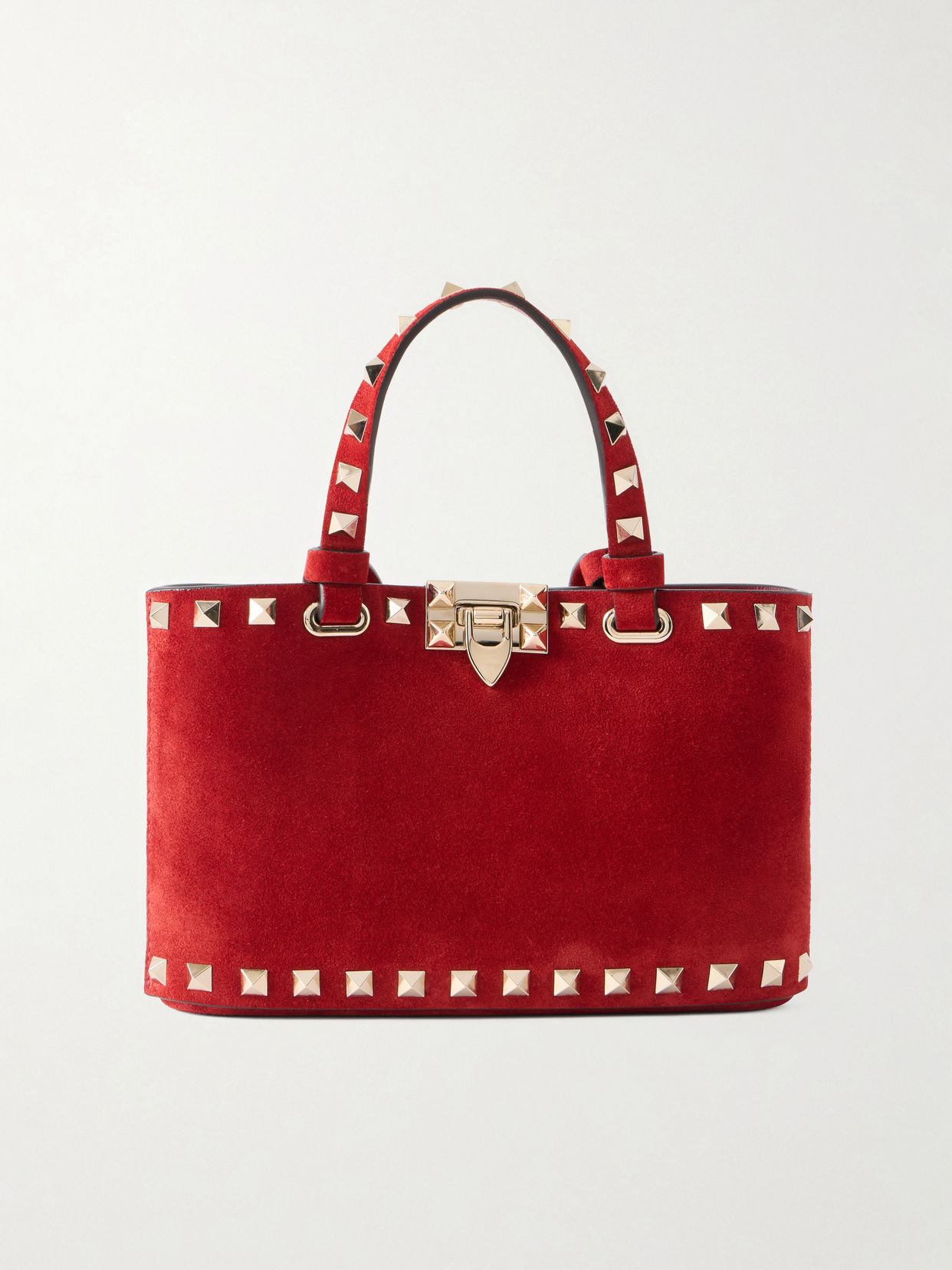 Rockstud mini embellished suede tote