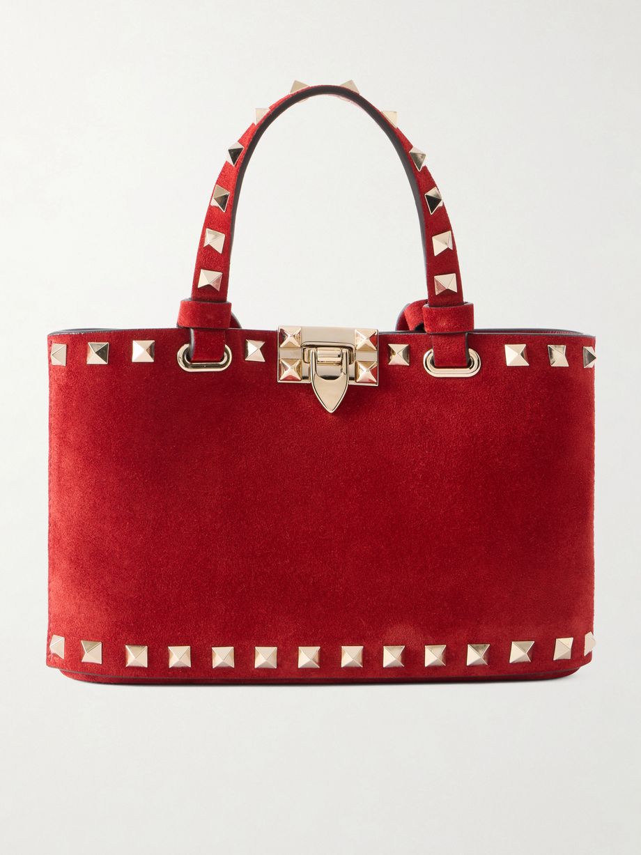 Rockstud mini embellished suede tote